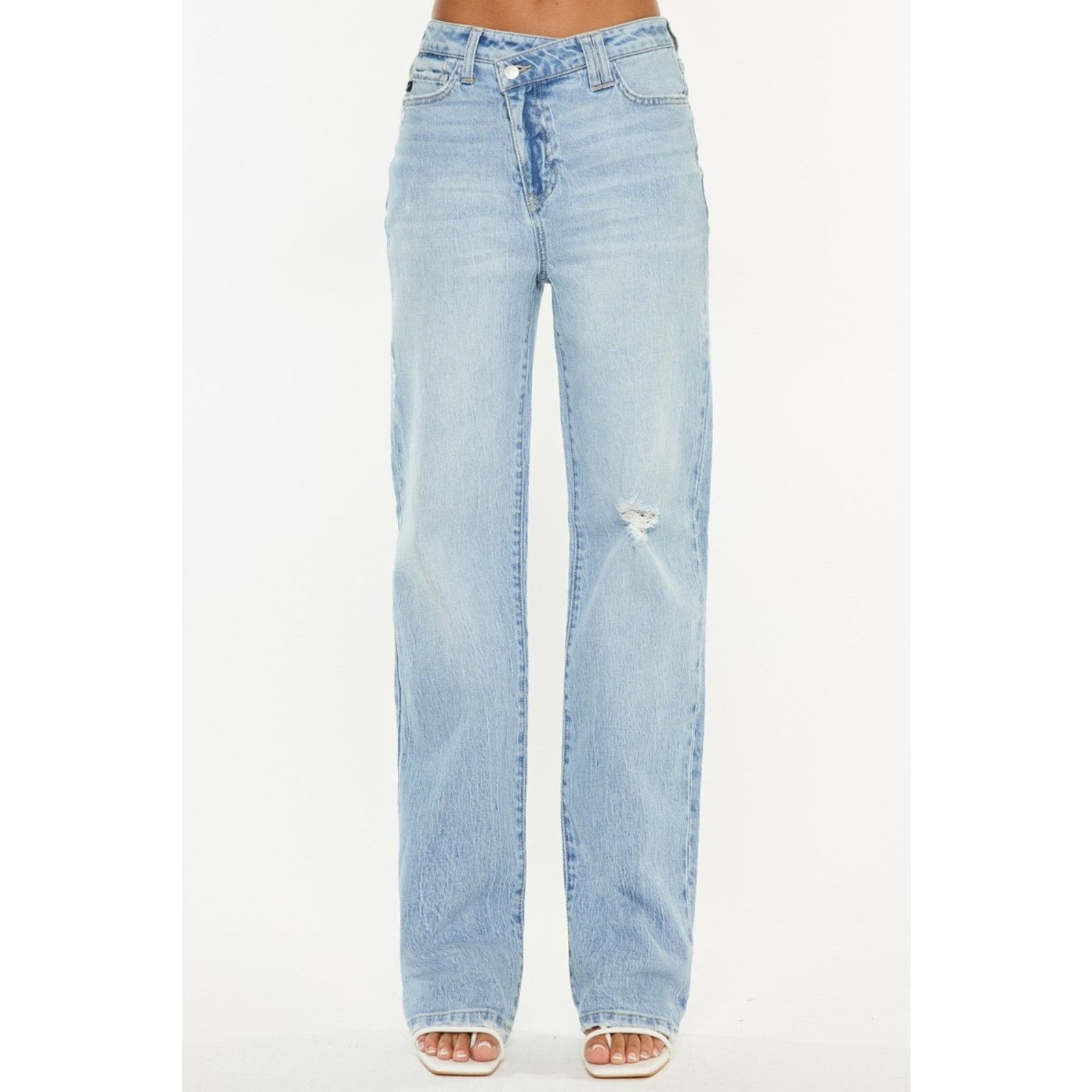 Other KanCan Distressed High Waist Straight Jeans - Size 9/28 Size 28" / US 6 / IT 42 - 5 Thumbnail