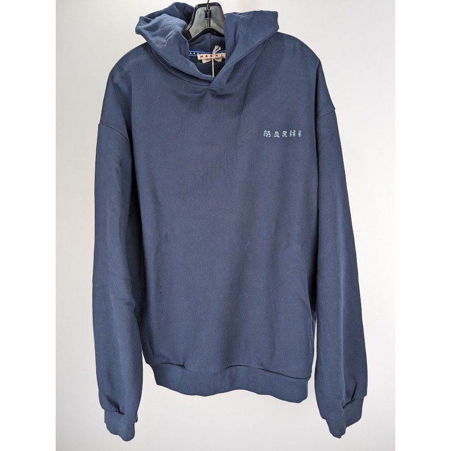 Marni o1rshd1 Floral Logo Loopback Organic Cotton Jersey Hoodie Size US S / EU 44-46 / 1 - 3 Thumbnail