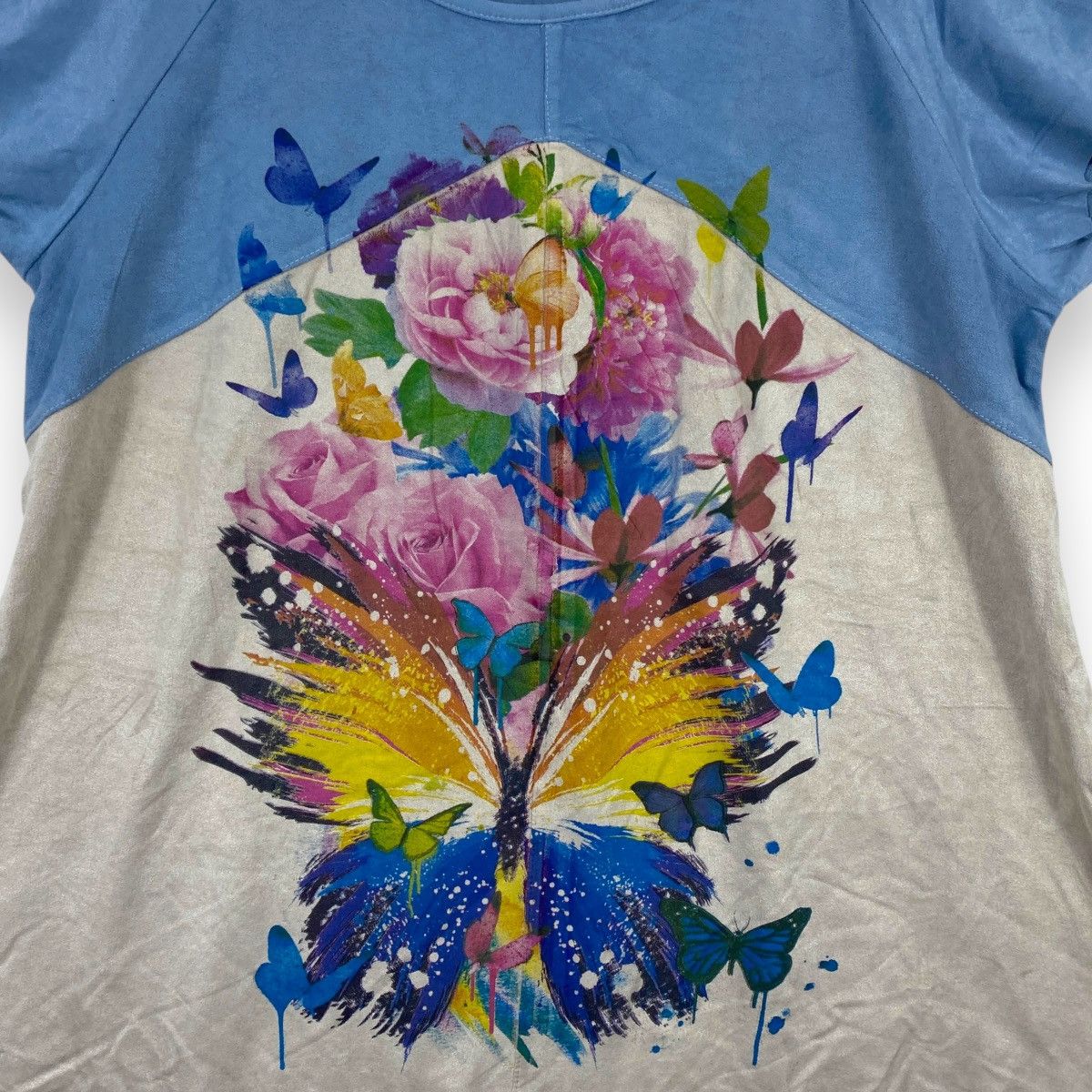 Vintage Vintage MISS MISS Floral & Butterfly Stretchy Print Women Size L / US 10 / IT 46 - 3 Thumbnail