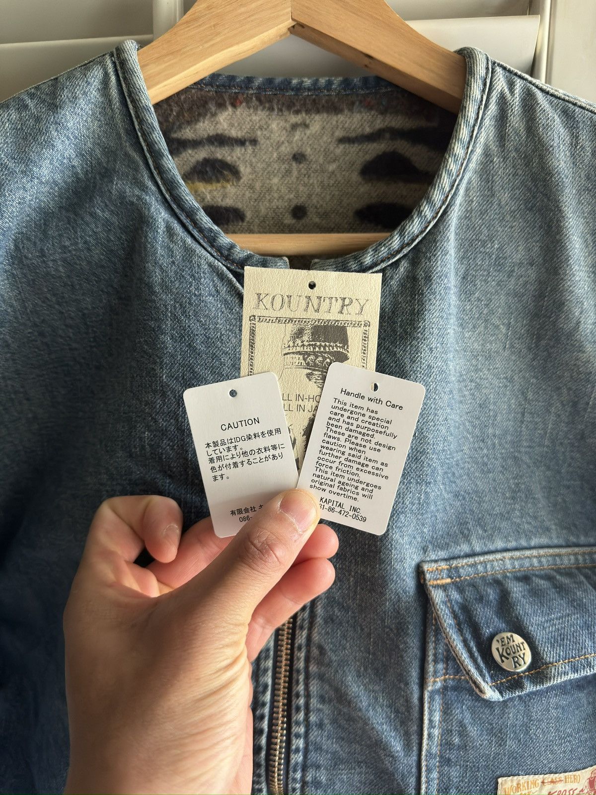 Kapital 14oz Denim BONE Lining Reversible Motocross Jacket Kapital 14oz Denim BONE Lining Reversible Motocross Jacket