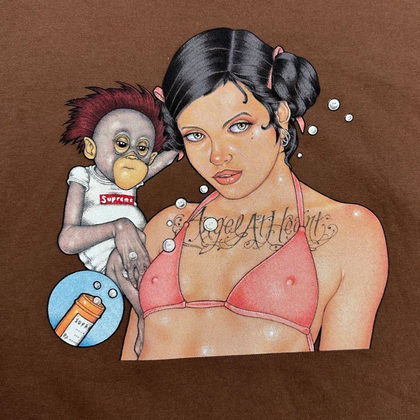 Supreme FW25 Supreme Monkey and Girl Angel Tee T Shirt Brown Size US XXL / EU 58 / 5 - 3 Thumbnail