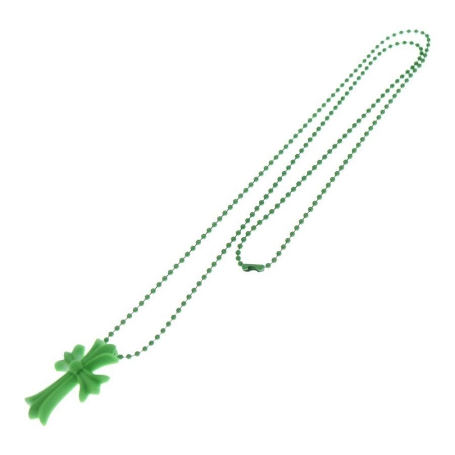 Chrome Hearts Chrome Hearts Rubber Cross Green Pendant Charm Necklace Size ONE SIZE - 2 Thumbnail