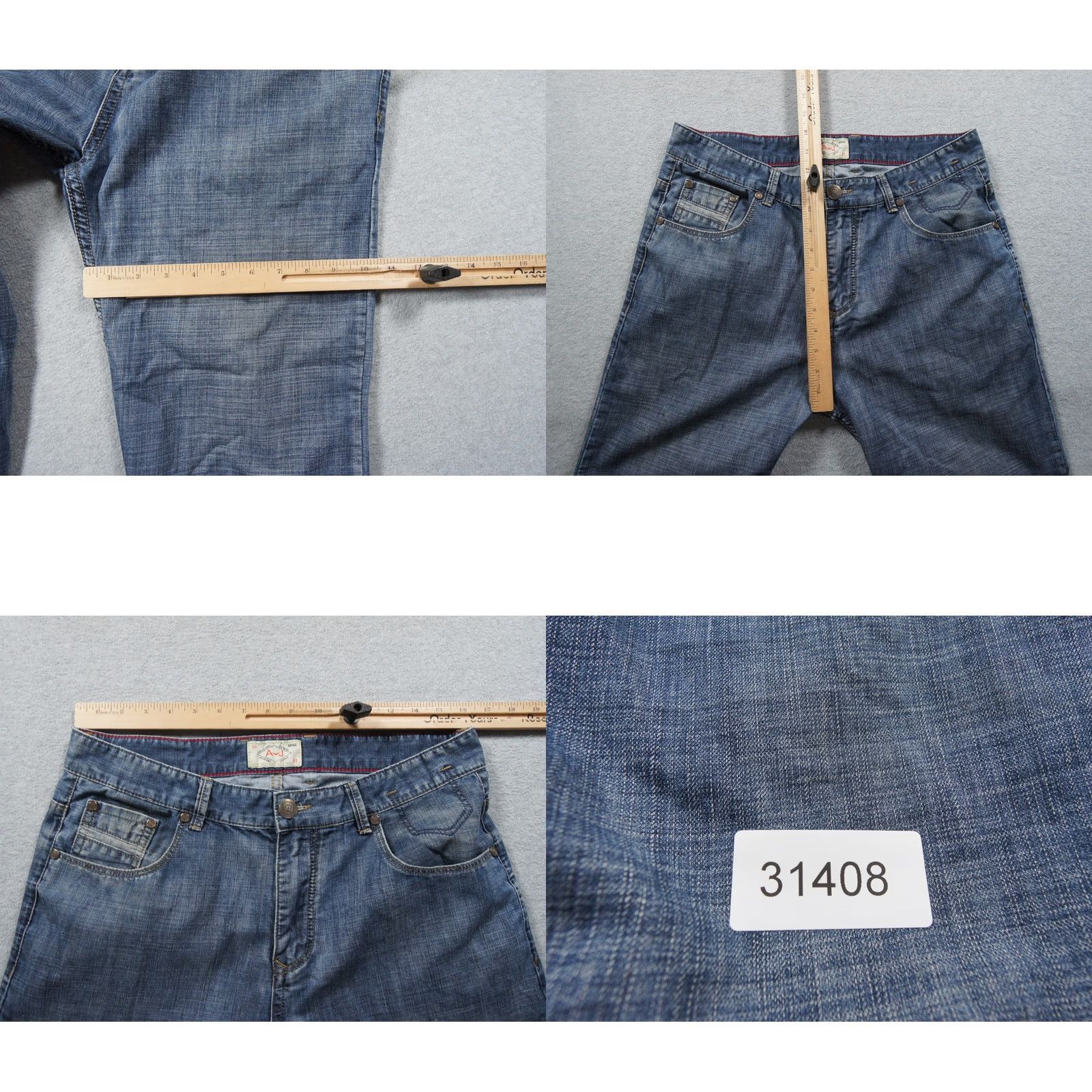 Vintage Armani Jeans Mens 36 Blue Denim Pants Straight Leg Italy Luxury Casual 35x27 Jeans, Regular, Cotton, Denim, 27 Inseam, Blue, Logo, Vintage No, Mens Size US 36 / EU 52 - 9 Thumbnail