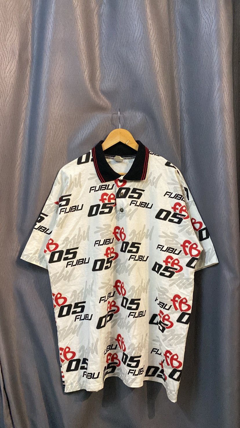 Fubu VINTAGE 90's FUBU HIPHOP AOP POLO TEE Size US XL / EU 56 / 4 - 1 Thumbnail