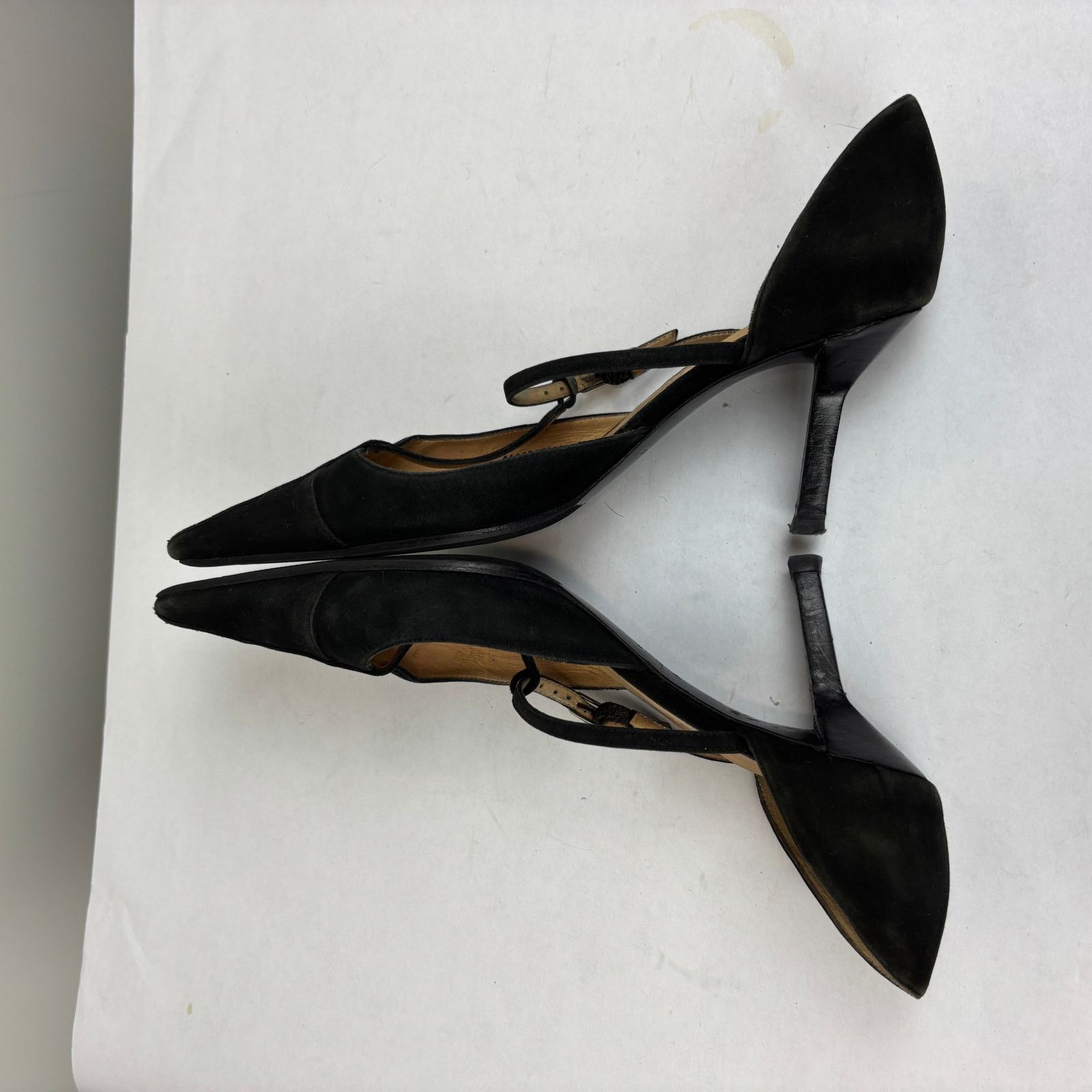 Chanel × Vintage VTG Chanel Suede Strappy Pointed Toe Kitten Heels Women's 39 Size US 9 / IT 39 - 7 Thumbnail