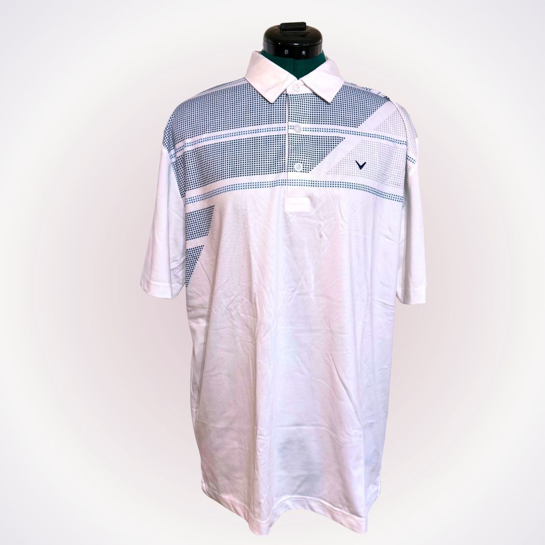 Callaway Callaway White + Navy Opti-Dri Golf Polo | Sz M Size US M / EU 48-50 / 2 - 1 Thumbnail