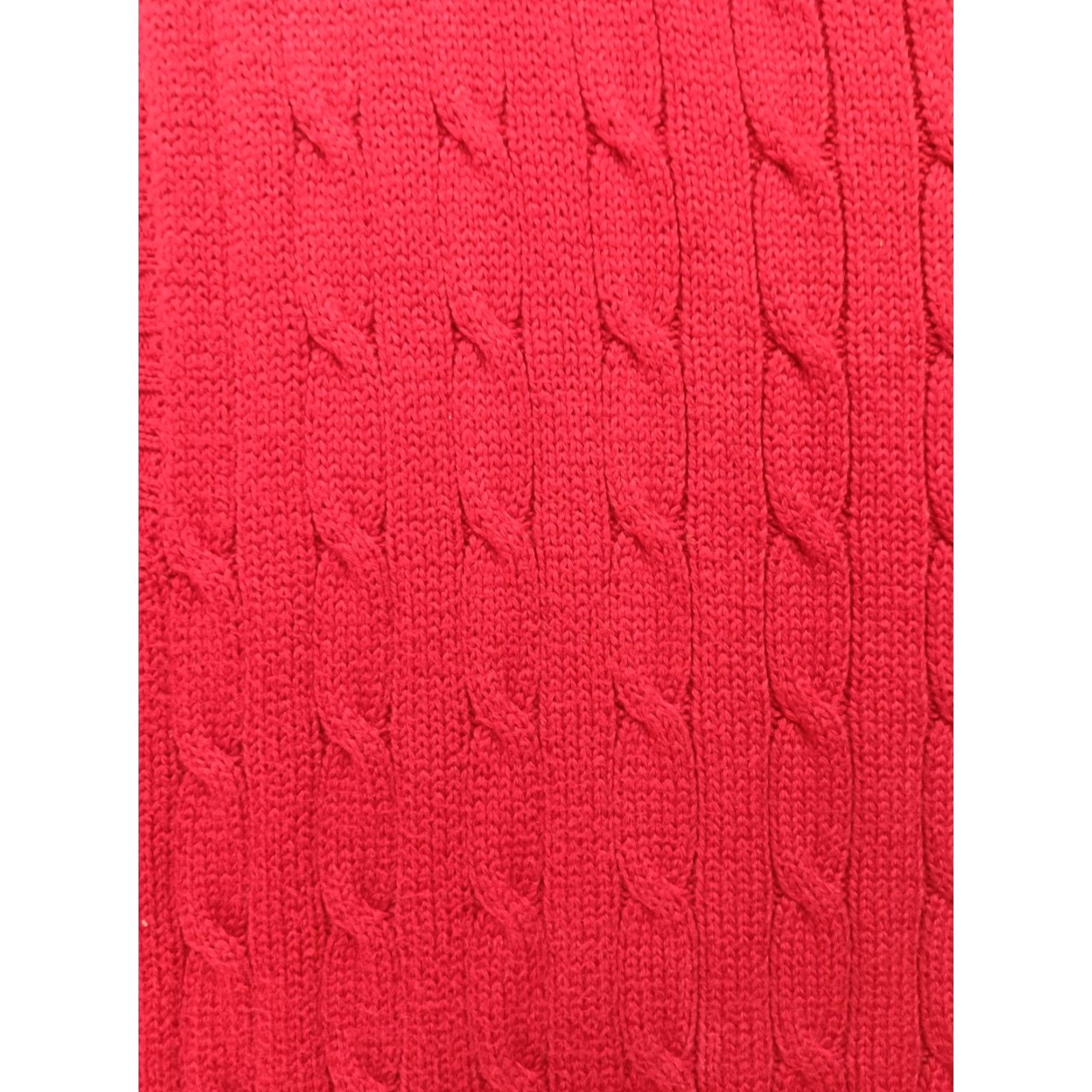 Polo Ralph Lauren VINTAGE Polo Ralph Lauren Vest Men's XL Red Cable Knit V Neck 100% Cotton Size US XL / EU 56 / 4 - 5 Thumbnail