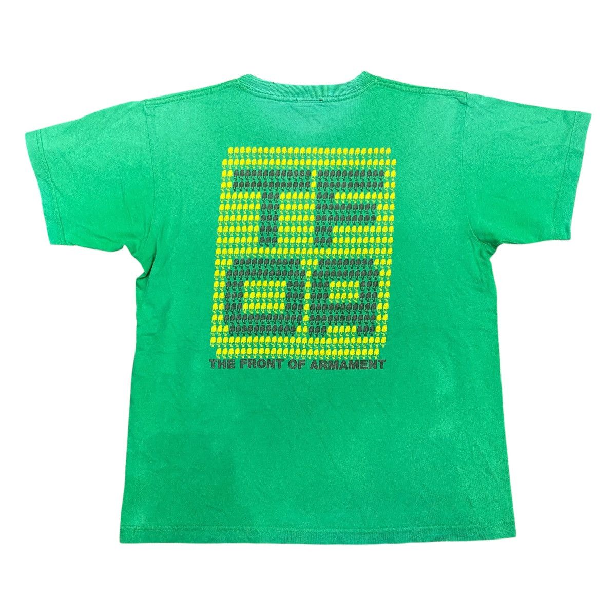 Japanese Brand TFOA Vintage Style Pixel Skull Graphic Tee Neon Green Size US M / EU 48-50 / 2 - 3 Thumbnail