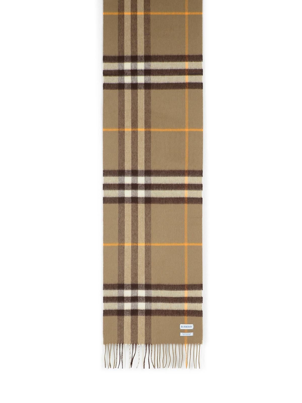 Burberry BURBERRY 'Mu Giant' Brown Cashmere Scarf Size ONE SIZE - 1 Thumbnail