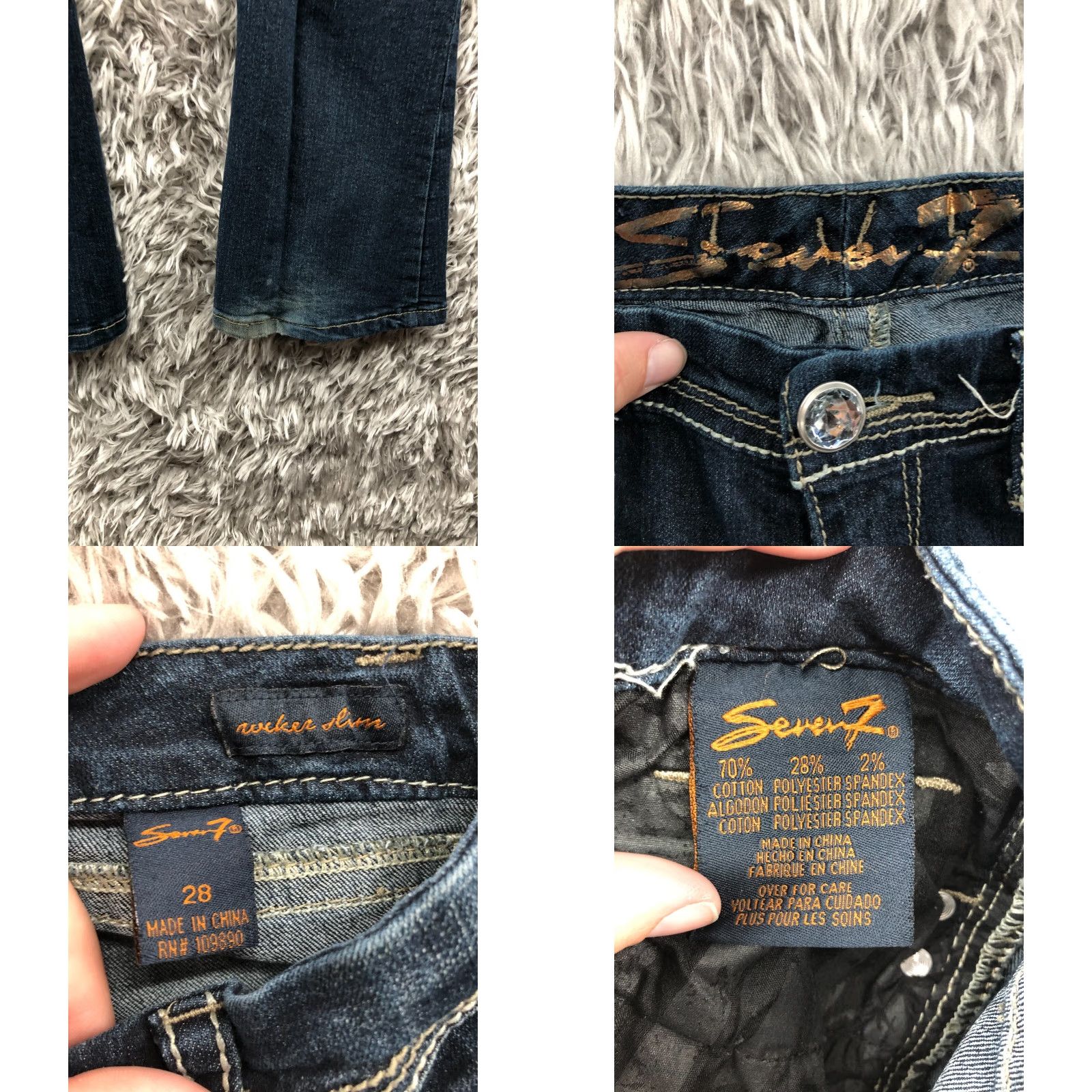 Vintage Seven7 Rucker Slim Bootcut Jeans Size 28 Dark Wash Blue Denim Womens Size 28" / US 6 / IT 42 - 8 Thumbnail