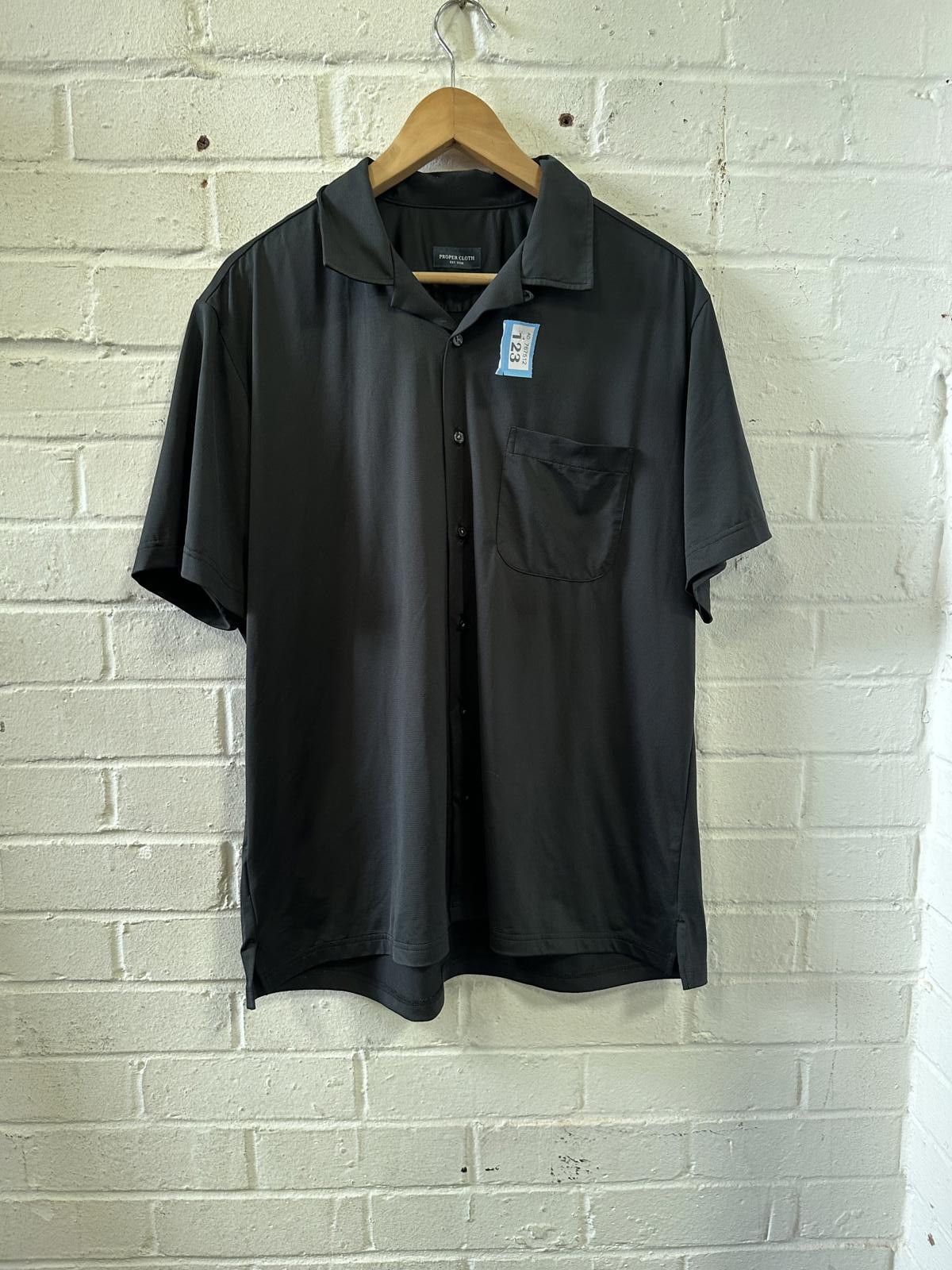 Proper Cloth Proper Cloth Men's Short Sleeve Casual Shirt Black Size US L / EU 52-54 / 3 - 1 Thumbnail