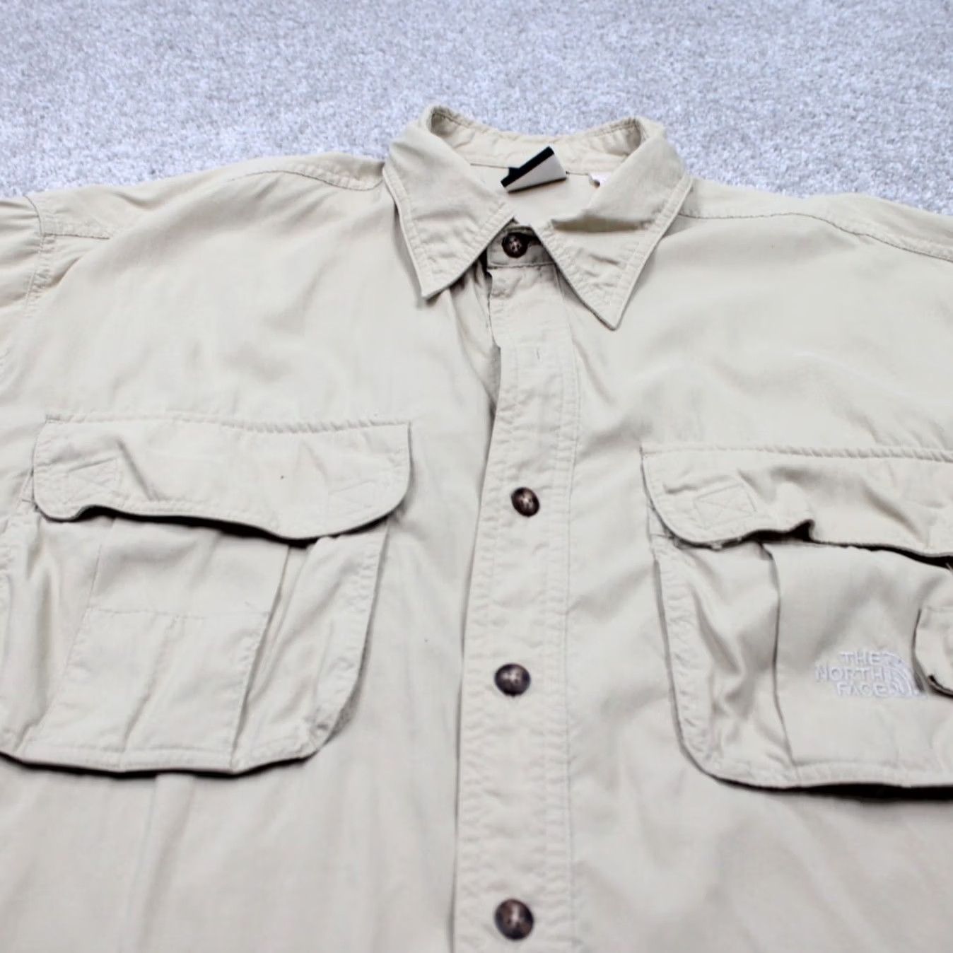 The North Face The North Face Shirt Mens Large Beige 100% Supplex Nylon Long Sleeve Button Up Size US L / EU 52-54 / 3 - 4 Thumbnail