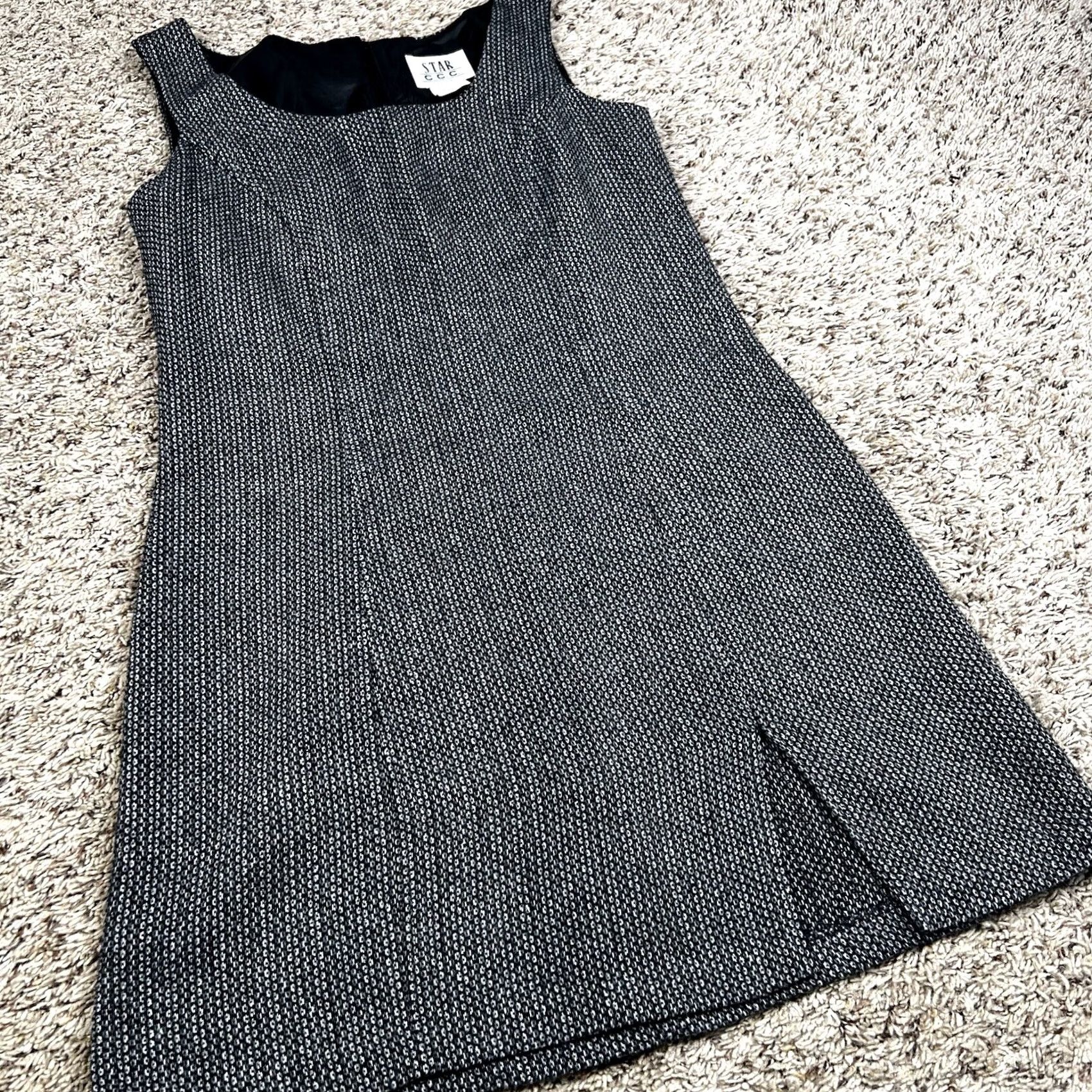 Vintage VINTAGE 90s Stylish Black Gray A-Line Womens Dress Small Front Slit Made USA Dress Size S / US 4 / IT 40 - 5 Thumbnail