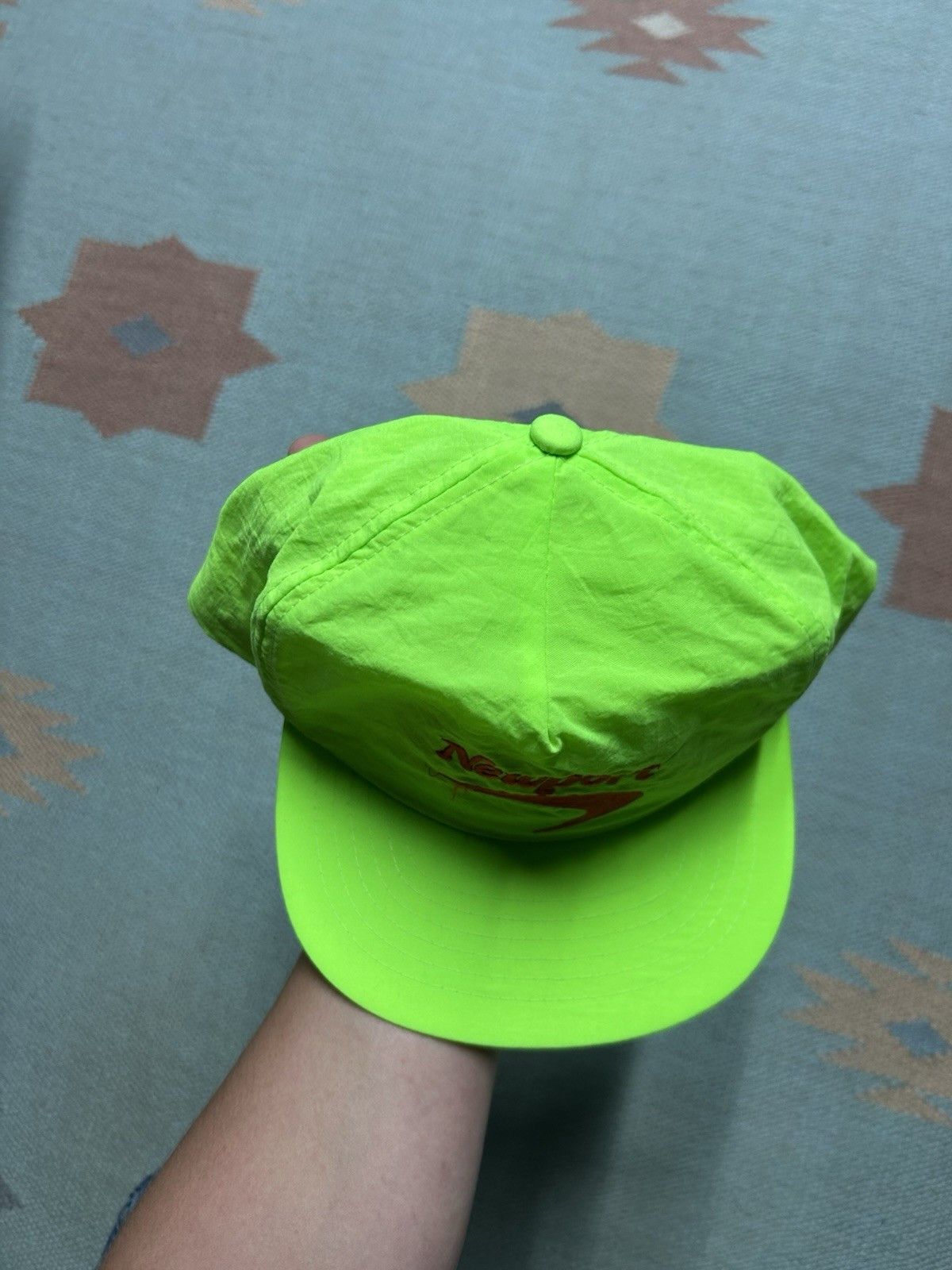 Vintage Vtg hat Newport cigarettes neon yellow green hi vis promo Size ONE SIZE - 3 Thumbnail