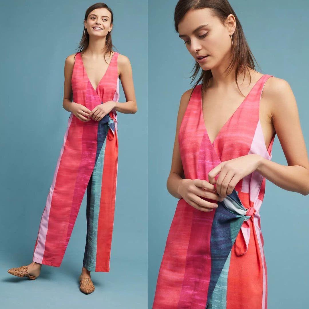 image of Mara Hoffman | Meryl Pink Multi Colorful Jumpsuit Xl, Women's (Size 32)