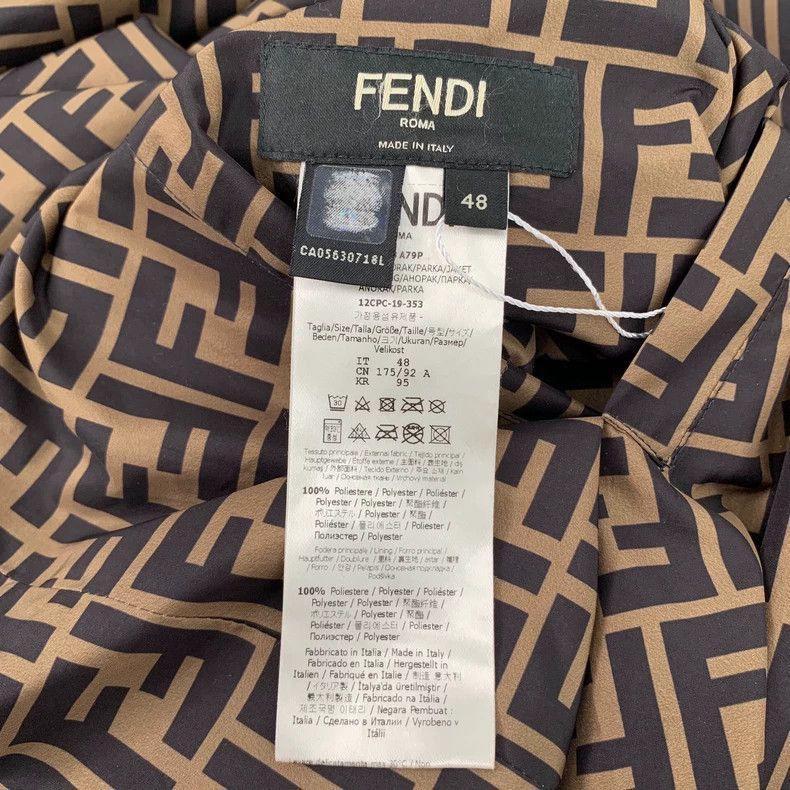 Fendi Fendi Brown Logo Hooded Windbreaker Jacket Size US M / EU 48-50 / 2 - 8 Thumbnail