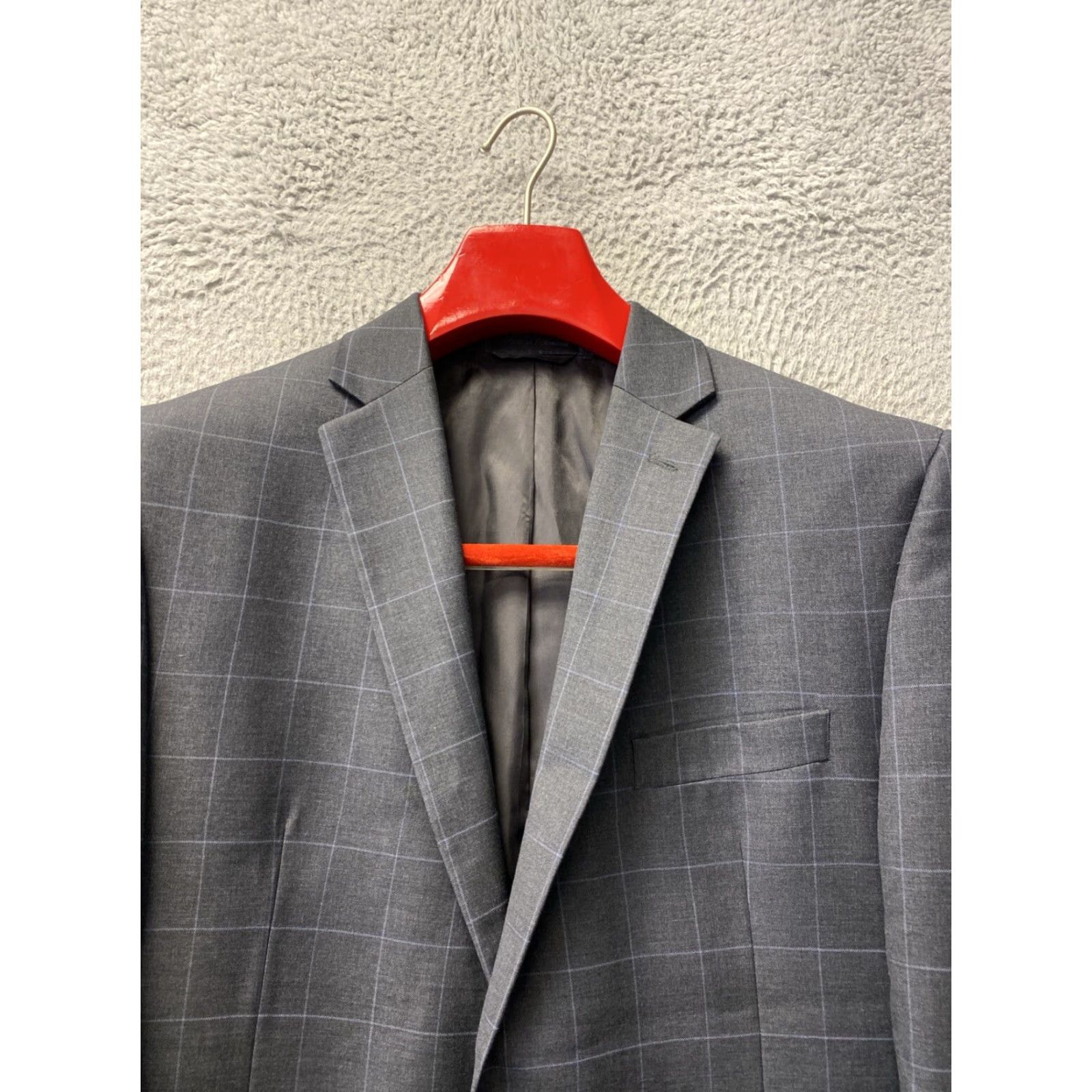 Ralph Lauren VINTAGE Ralph Lauren Blazer Jacket 44R Wool Gray Check Designer Mens Size 44R - 2 Thumbnail