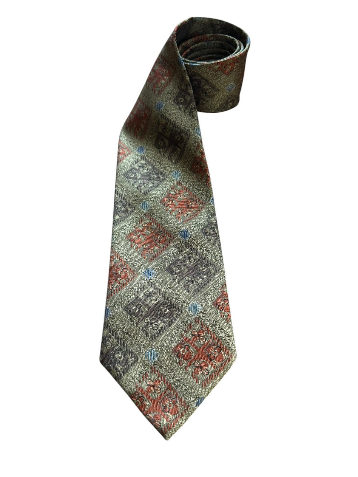 Other Vintage Silk Tie – Cravaseta – Geometric Jacquard Pattern Size ONE SIZE - 2 Thumbnail
