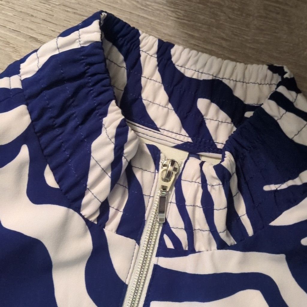 Chicos Zenergy By Chico's Blue White Golf Jacket Size 2 Size L / US 10 / IT 46 - 3 Thumbnail