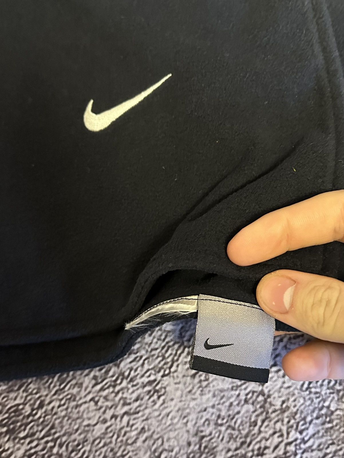 Nike Vintage Nike Fleece Scarf White Swoosh Logo Y2K 90s Drill Size ONE SIZE - 4 Thumbnail