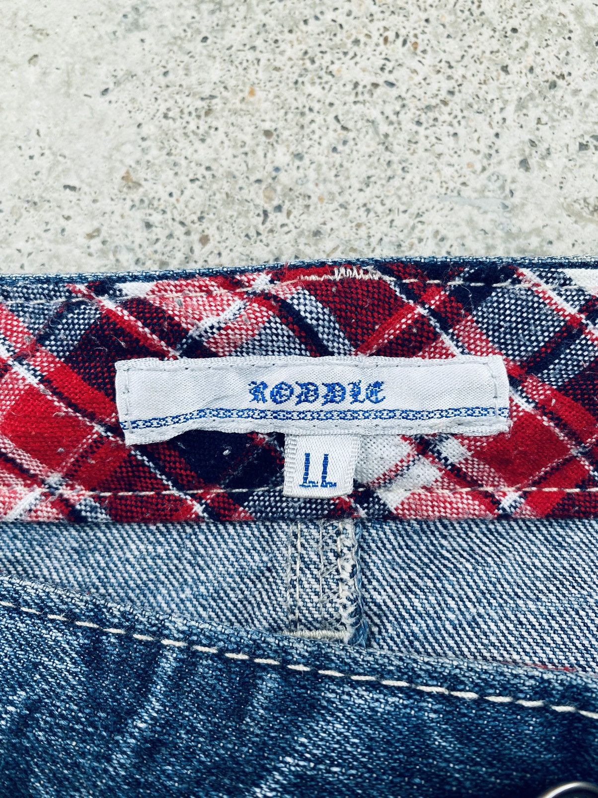 Vintage Vintage Roddle Double Waist Flared Distressed Denim Size US 35 - 15 Thumbnail