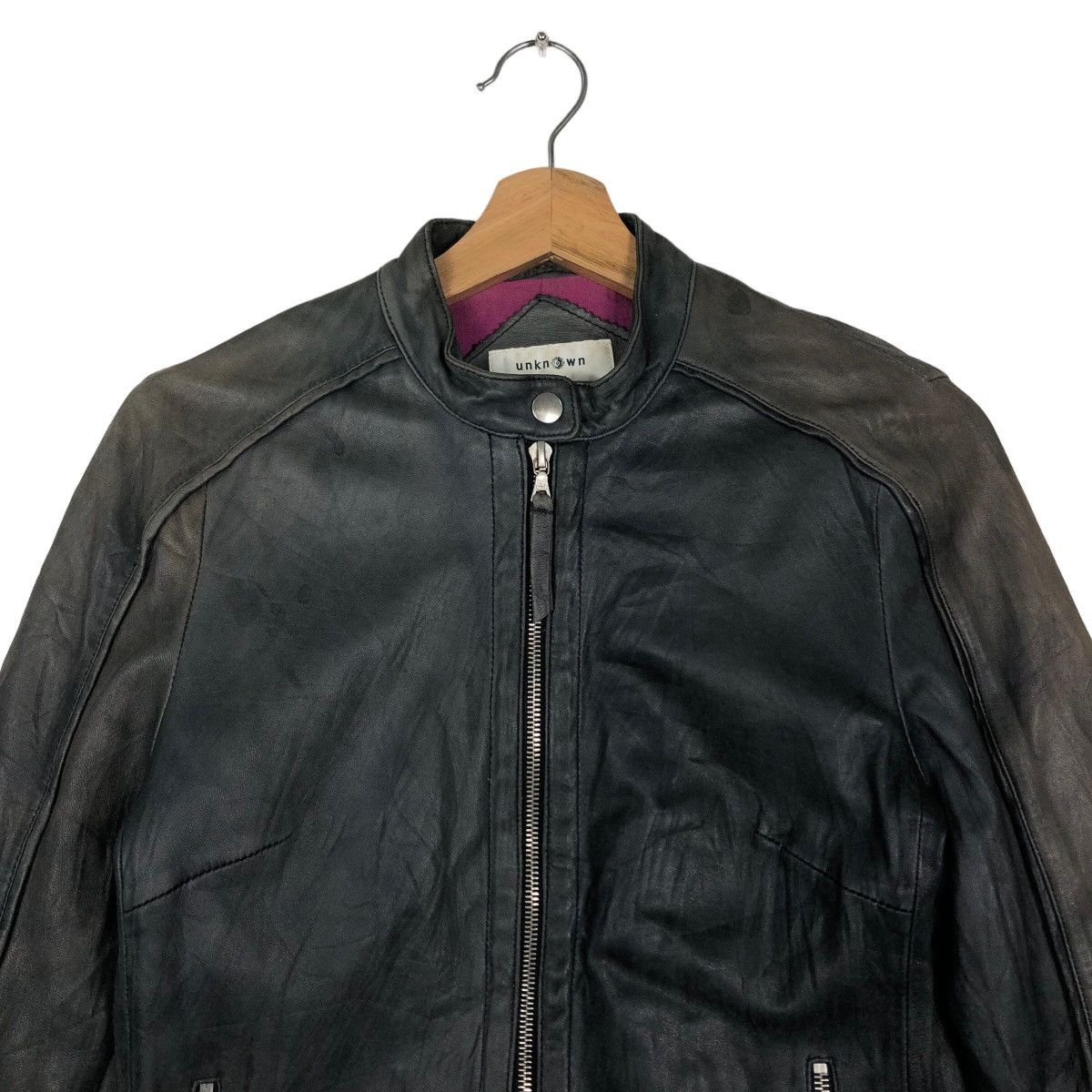 Japanese Brand 🔥90’s Unknown London Leather Biker Jacket Size US S / EU 44-46 / 1 - 2 Thumbnail