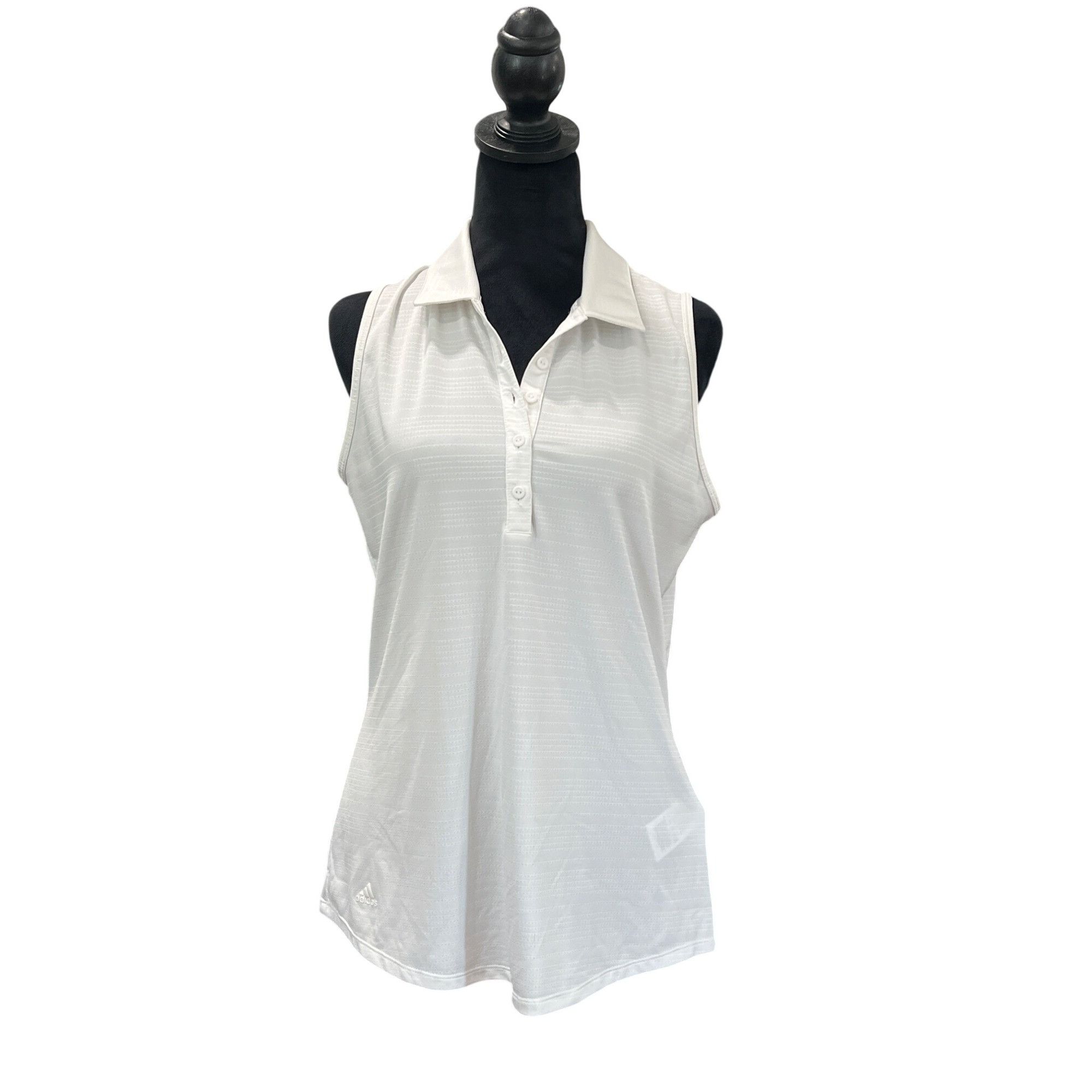 Adidas Adidas Womens White Sleeveless Golf Polo Shirt M Lightweight Size M / US 6-8 / IT 42-44 - 1 Thumbnail