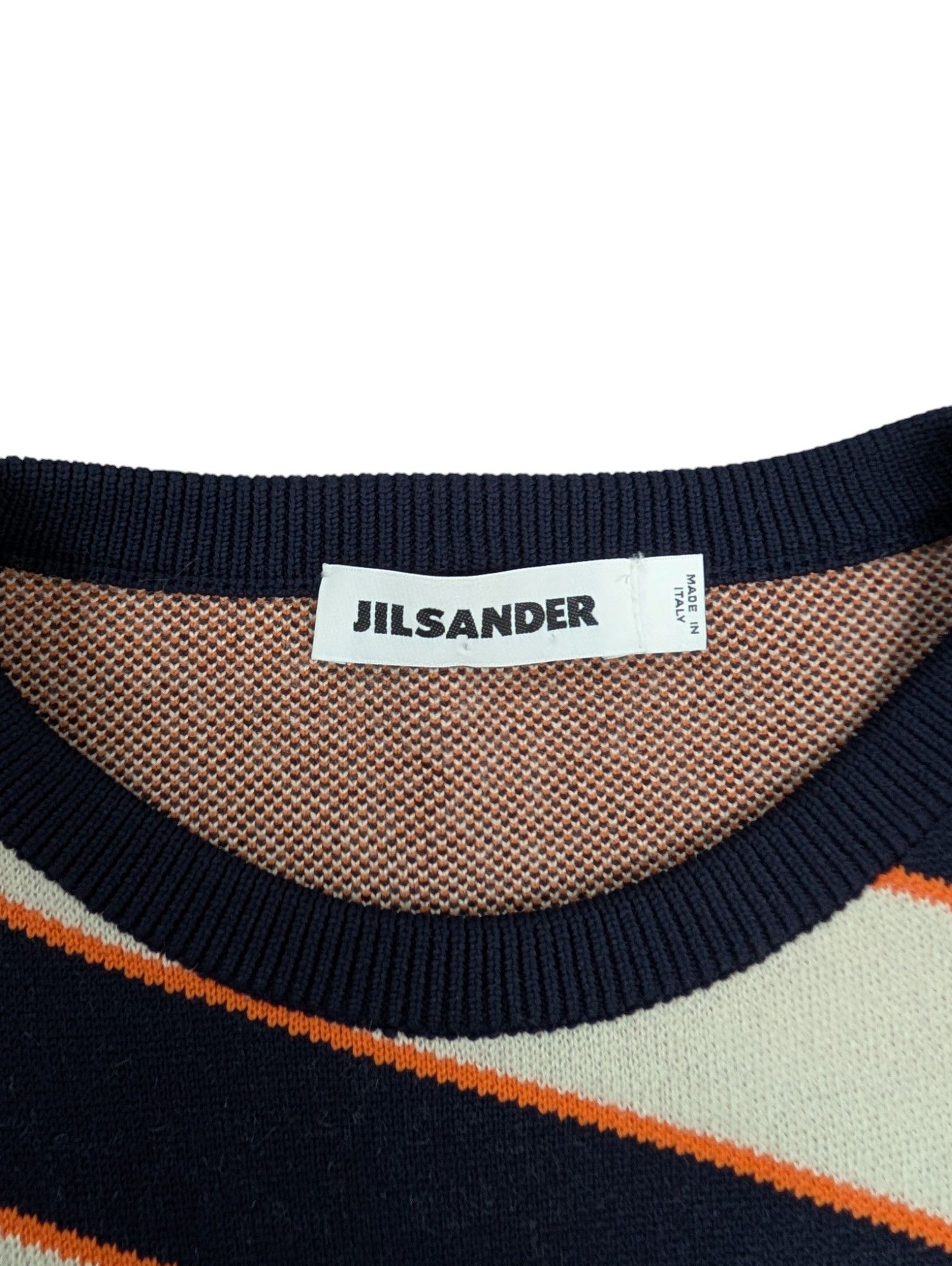 Jil Sander Navy Striped Round Neck Sweater Size XS / US 0-2 / IT 36-38 - 5 Thumbnail
