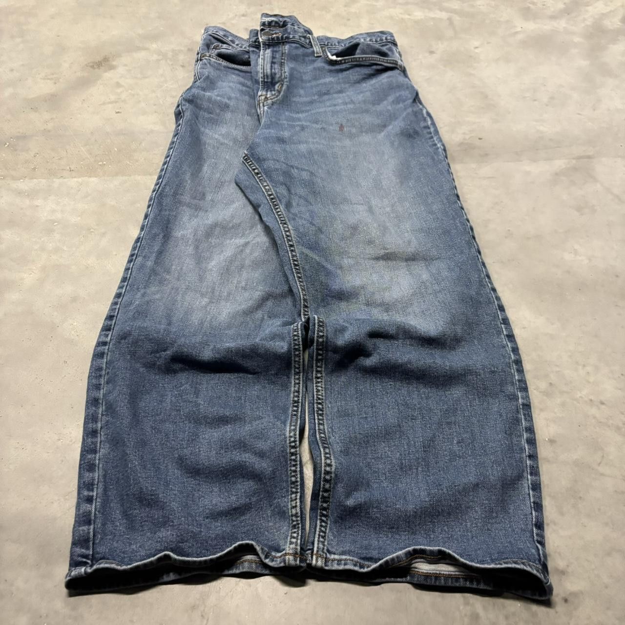 Japanese Brand × Vintage Crazy Vintage Y2K/2000s Baggy Dark Wash Skater Denim Jeans! Size US 42 / EU 58 - 3 Thumbnail