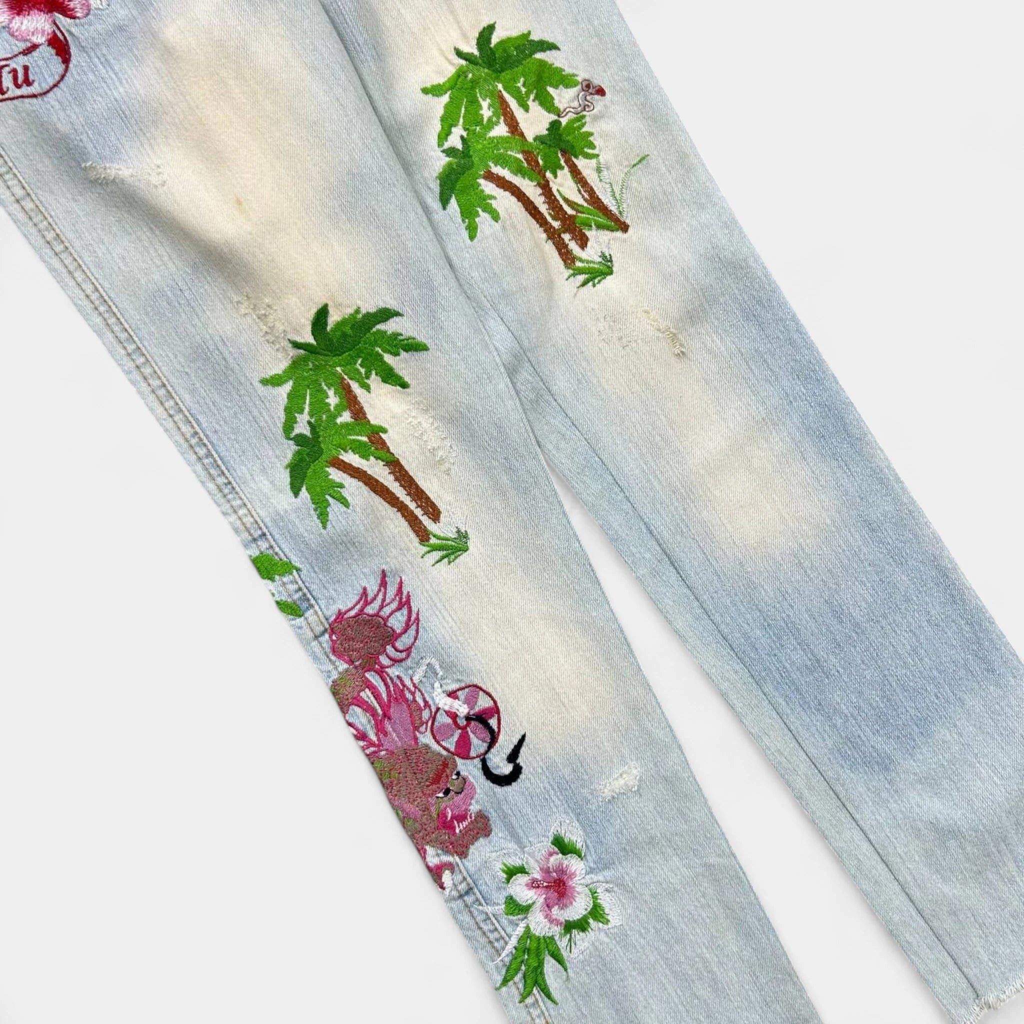 Dolce & Gabbana Dolce & Gabbana SS06 "Honolulu" Embroidered Skinny Jeans Size 28" / US 6 / IT 42 - 3 Thumbnail