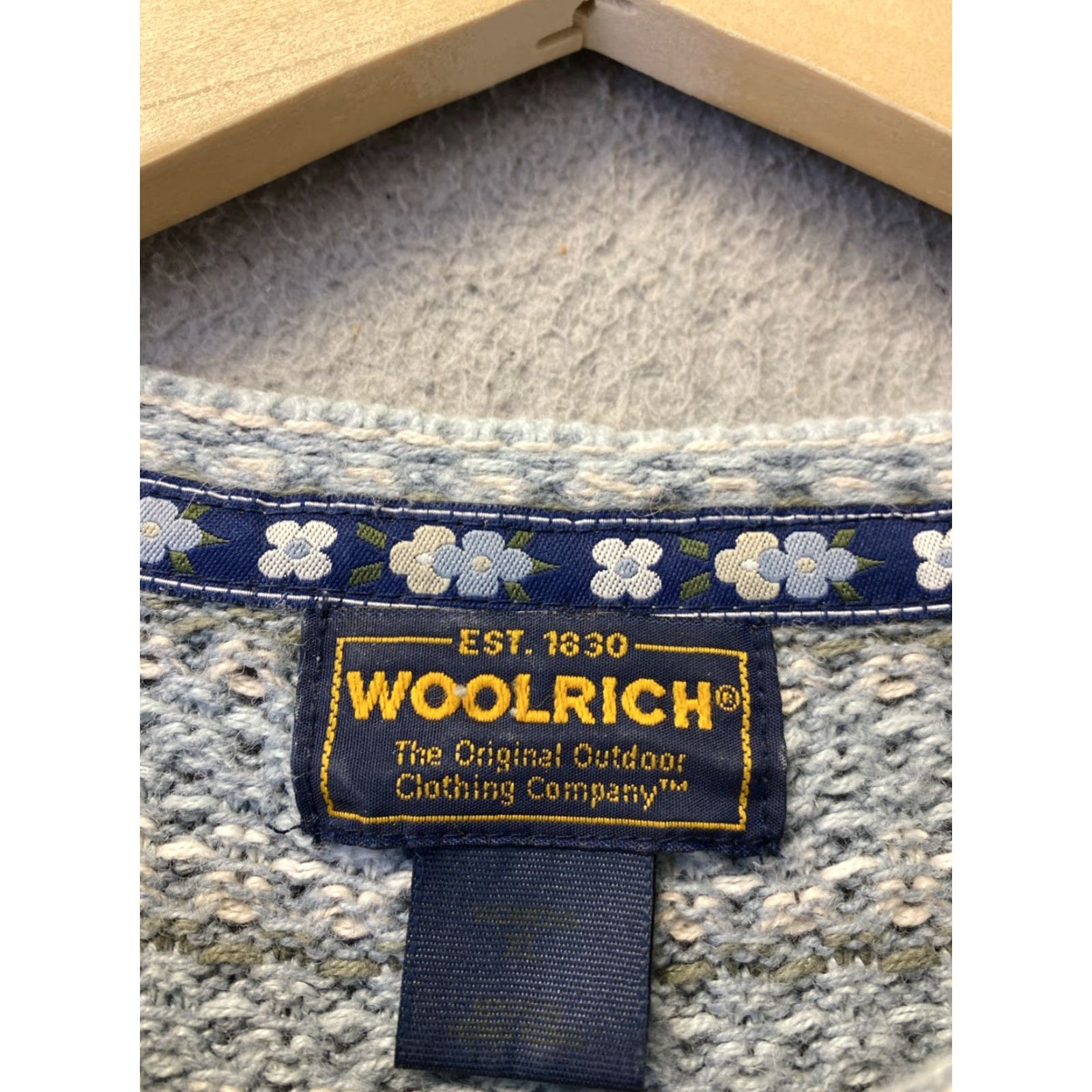Vintage VINTAGE Woolrich Women's Sweater Pullover XL Blue Gray Knit 90s Gorp Outdoor Fall Winter Size XL / US 12-14 / IT 48-50 - 3 Thumbnail