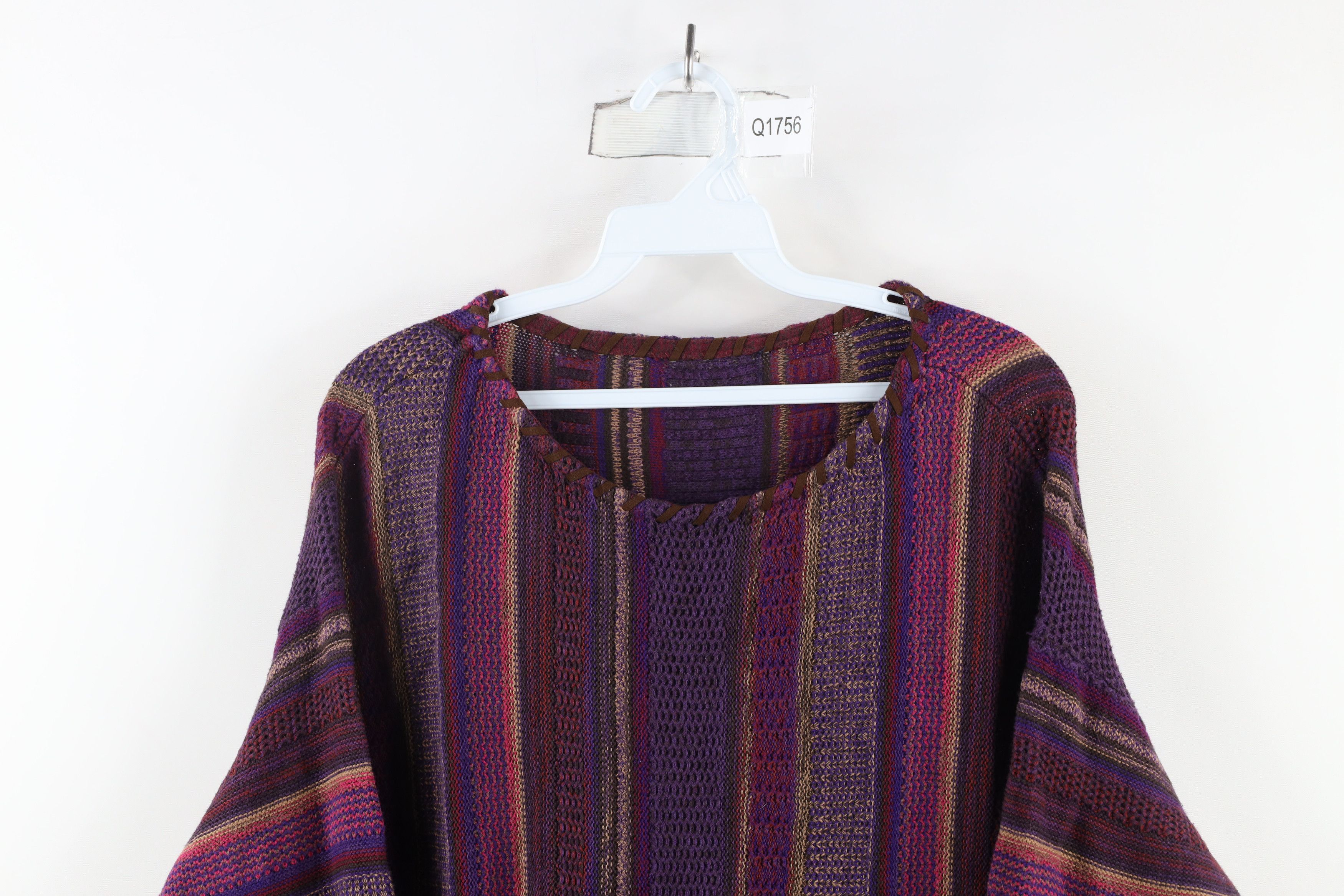 Ralph Lauren × Vintage Vintage Ralph Lauren Rainbow Striped Knit Crewneck Sweater Size L / US 10 / IT 46 - 2 Thumbnail