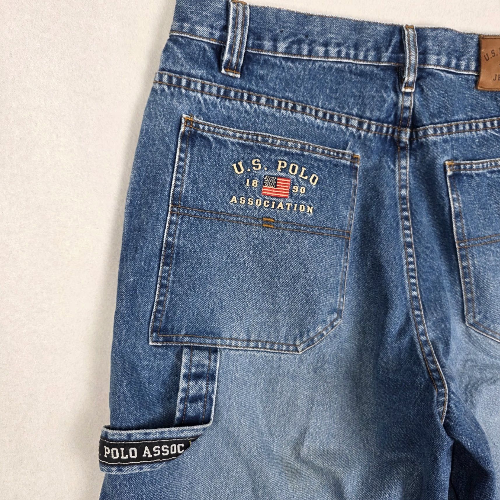 Vintage VINTAGE US Polo Assn. Denim Jorts Shorts Mens 38 Blue Grunge Baggy Skater 90s Style Size US M / EU 48-50 / 2 - 4 Thumbnail