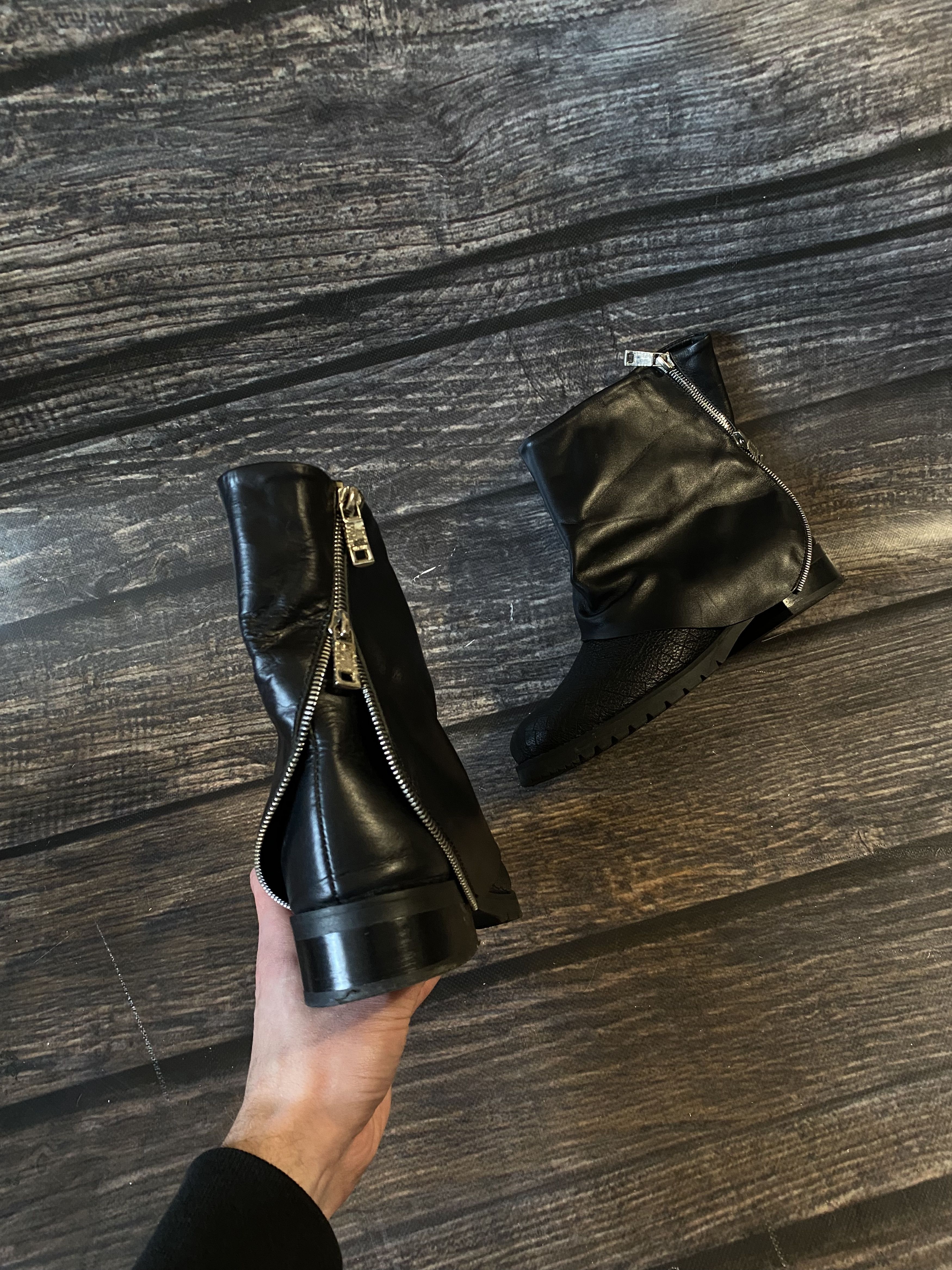 Leather Rick Owens Style Full Zip Leather Avant Garde Boots Size US 8 / IT 38 - 3 Thumbnail