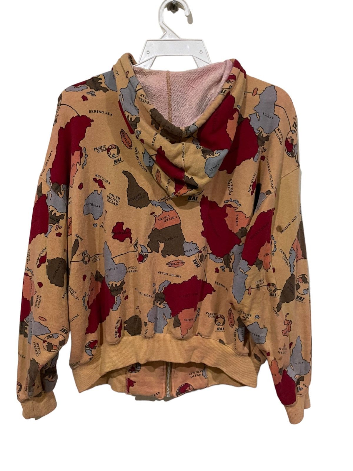 Hai Sporting Gear Issey Miyake Hai Sporting Gear 80s AOP Map Distressed Hoodie Size US M / EU 48-50 / 2 - 6 Thumbnail