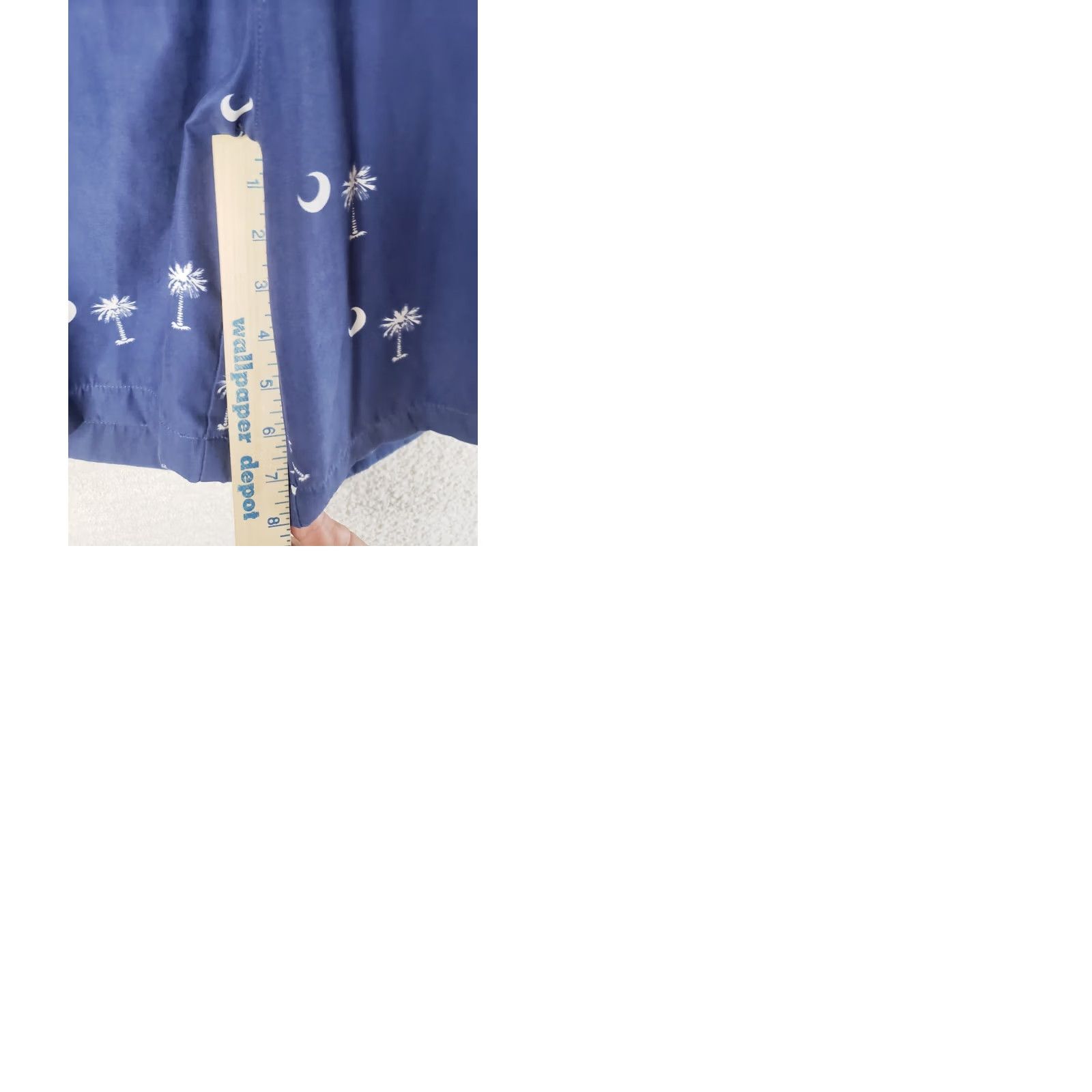 Vintage Bermuda Styles Men's Shorts 36x8 Blue Palmetto & Crescent Moon SC State Flag Flat Front Regular Inseam 8" Cotton Polyester Casual Size US 36 / EU 52 - 9 Thumbnail