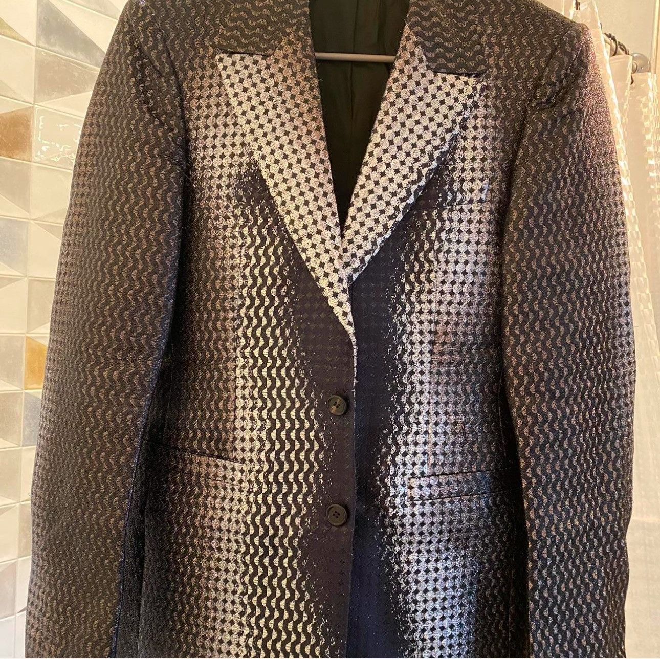 Prada Rare Vintage Prada Metallic Runway Blazer Size 36S - 1 Thumbnail