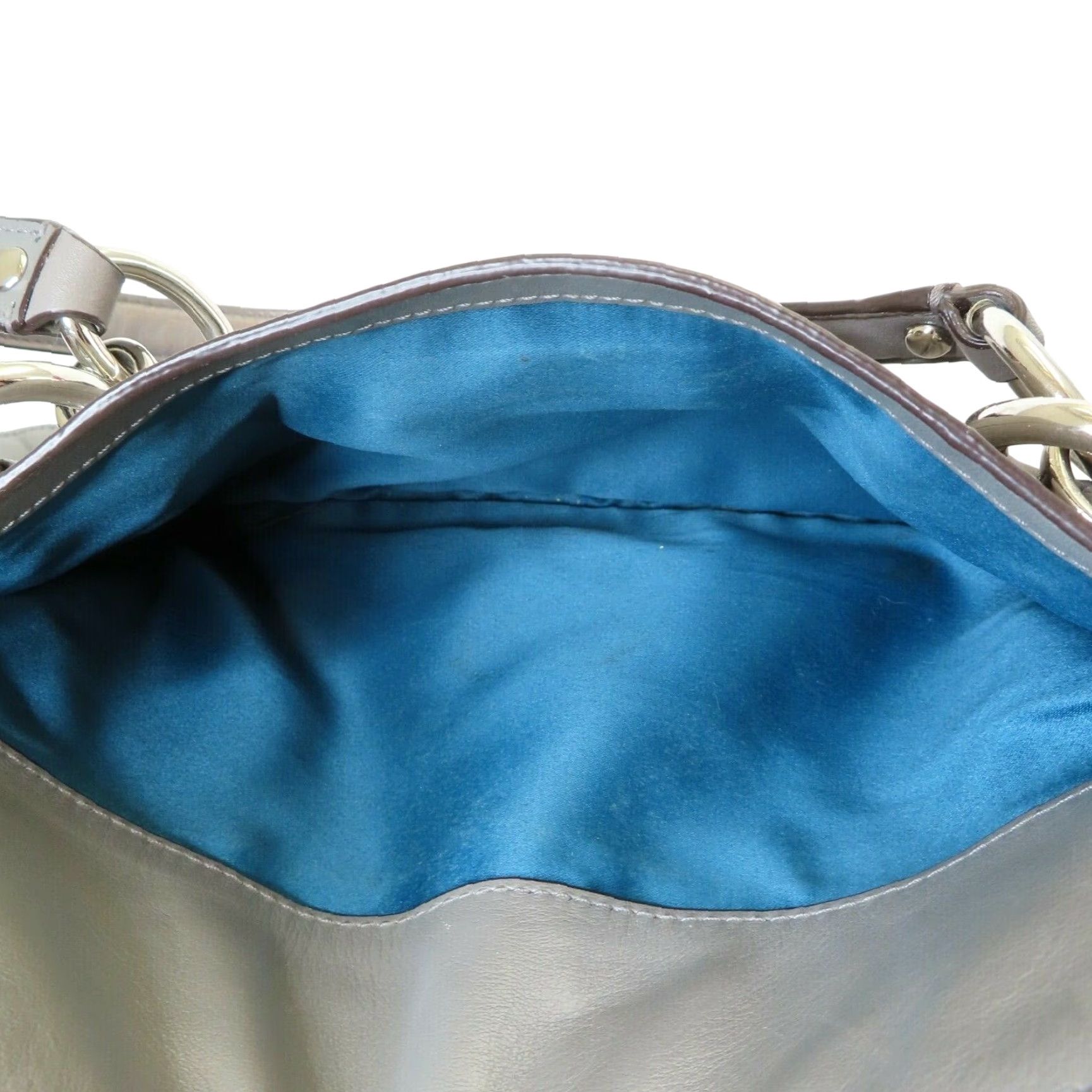 Coach Coach Kristin Shoulder Bag Purse Gray Leather Women's Poppy Line E1126-18277 Designer Handbag with Inner Pockets Size ONE SIZE - 6 Thumbnail