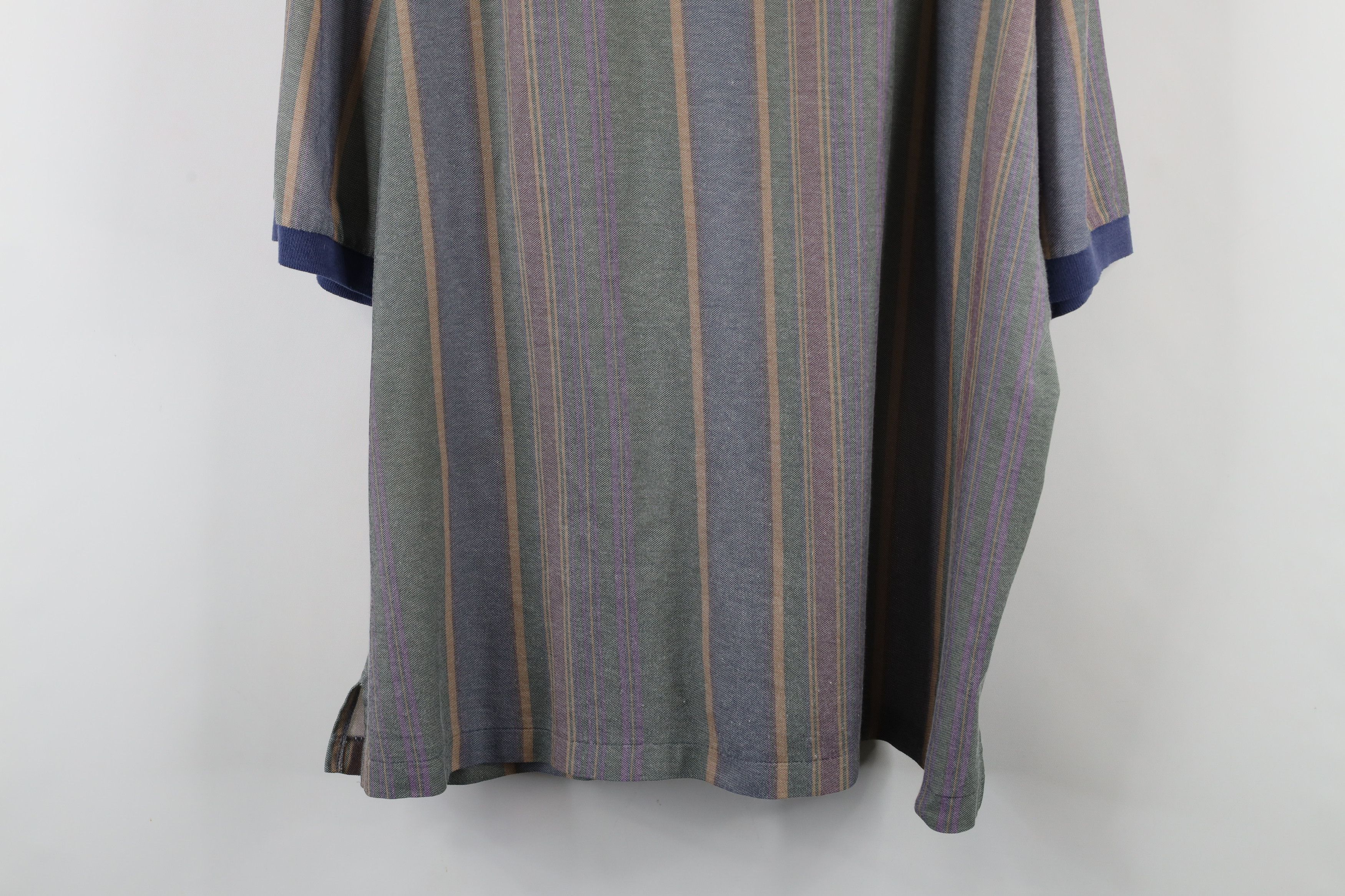 Vintage Vintage 90s Streetwear Baggy Fit Rainbow Striped Polo Shirt Size US XL / EU 56 / 4 - 13 Thumbnail