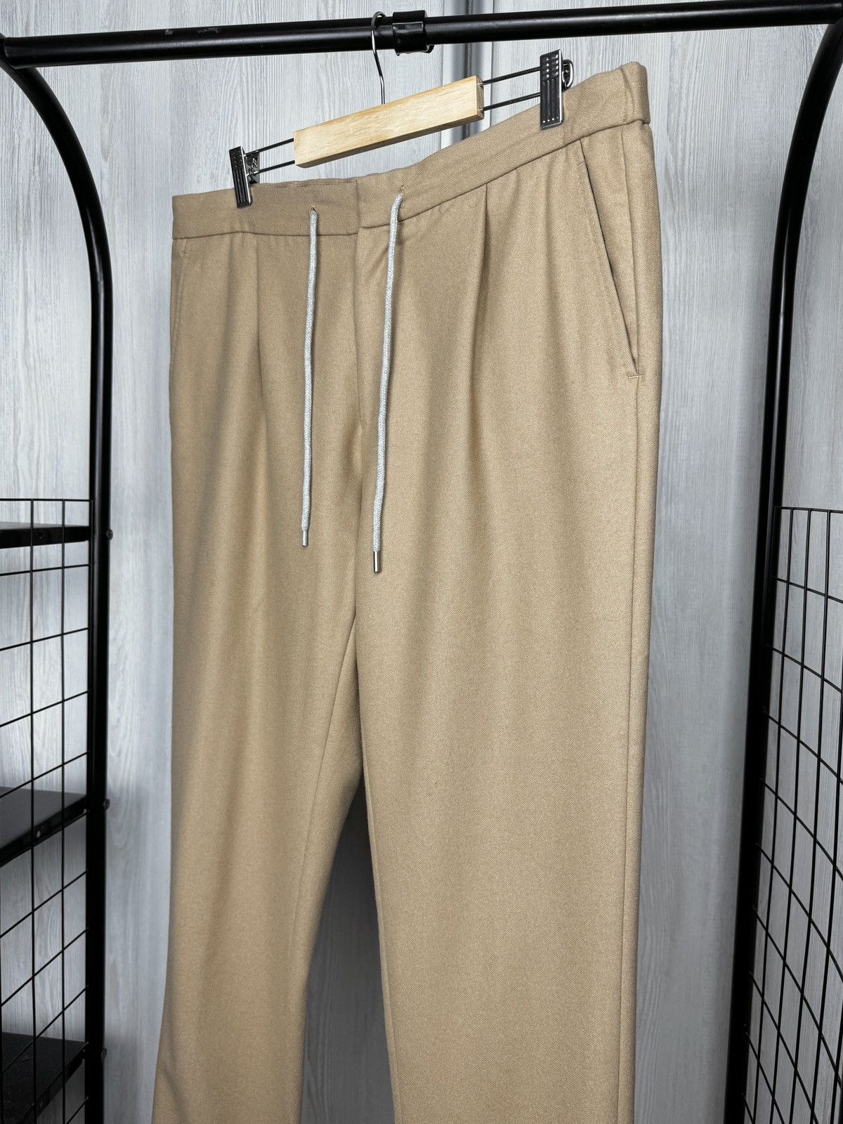 Suitsupply Suitsupply Ames Pleat Pure Wool Flannel Drawstring Pants 52 Size US 36 / EU 52 - 4 Thumbnail
