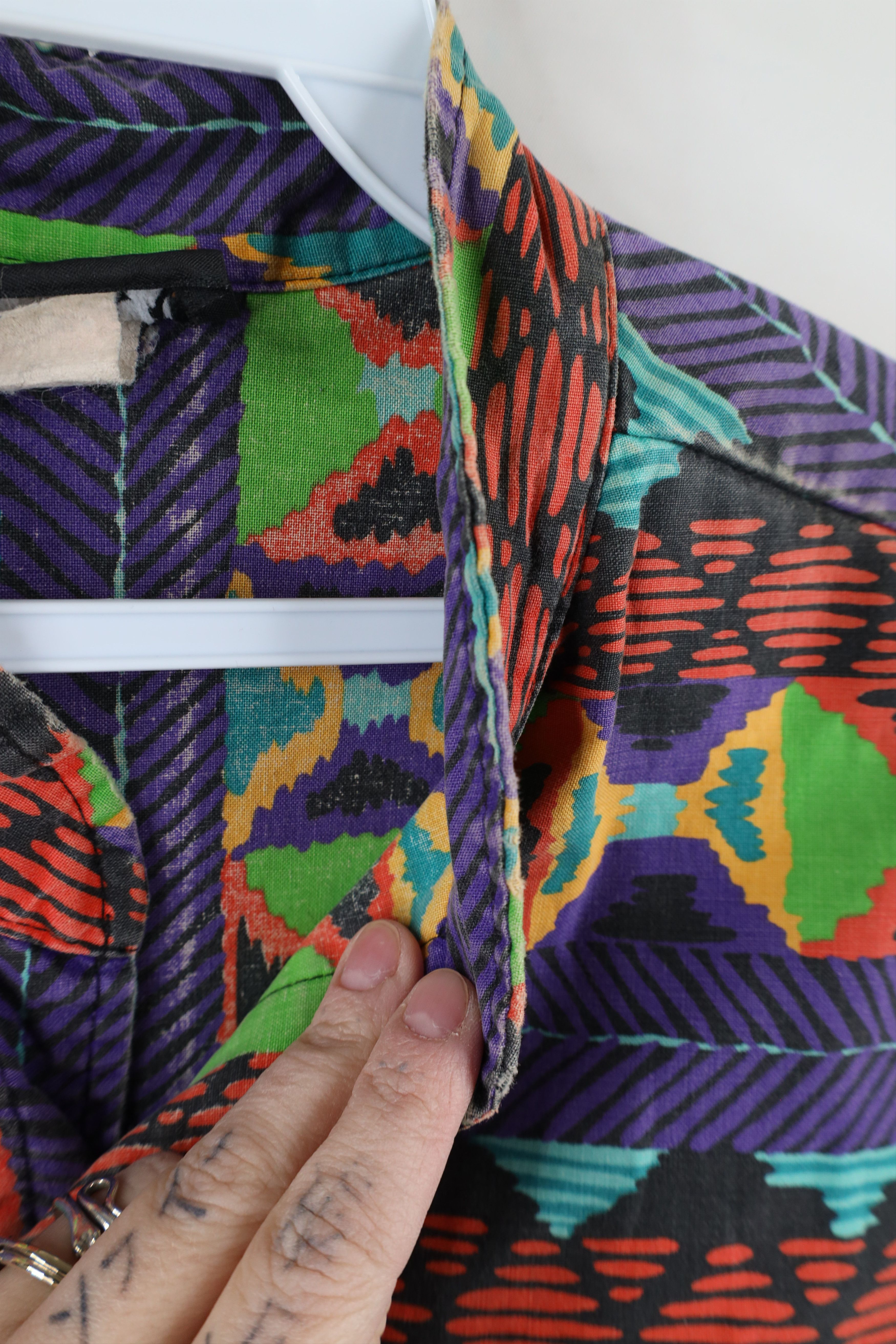 Vintage Vintage 90s Western Cowboy Band Collar Button Shirt USA Size US XL / EU 56 / 4 - 4 Thumbnail