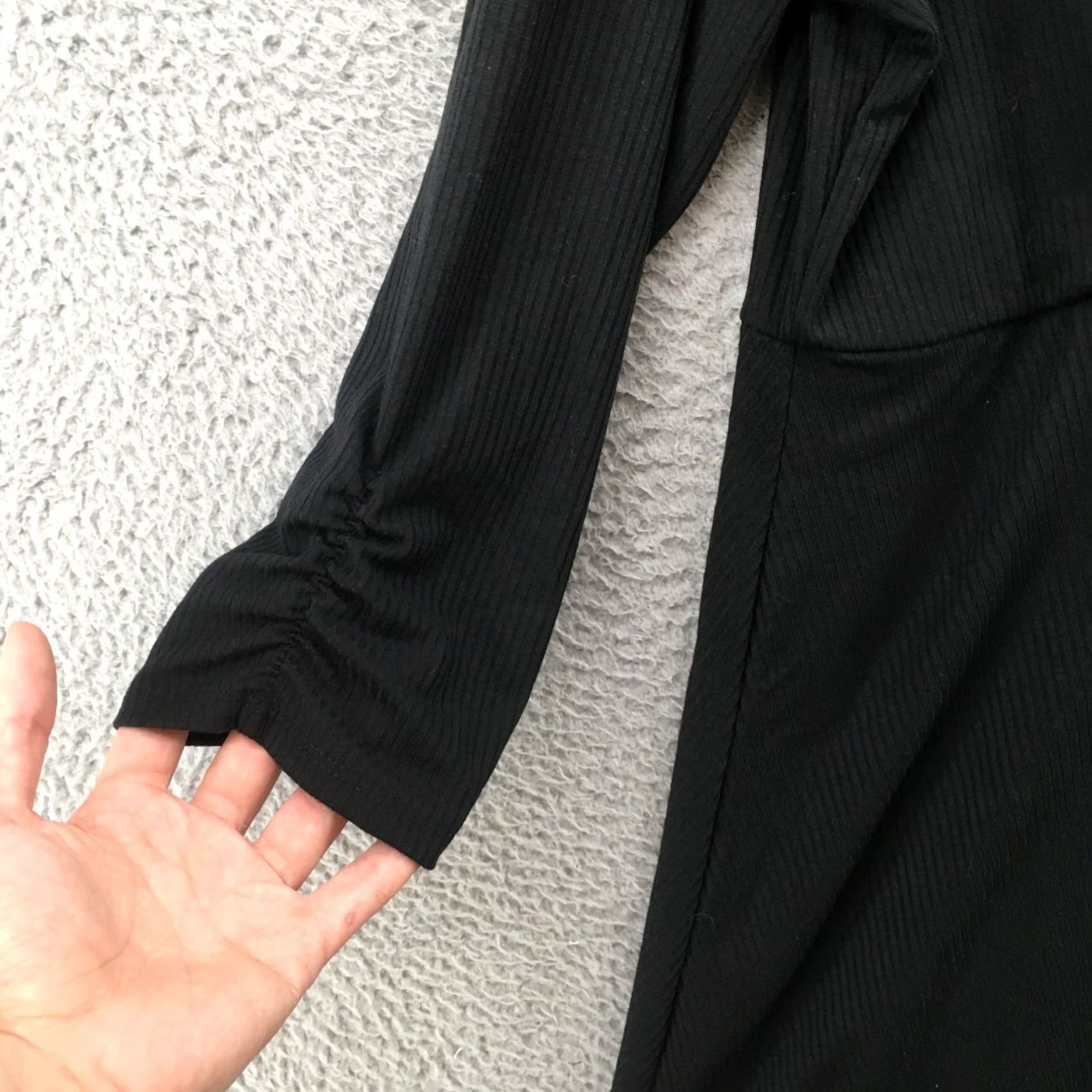 Vintage Maurices Mini A-Lined Dress Womens 2 Long Sleeve Overlap V-Neck Casual Black NEW Size XS / US 0-2 / IT 36-38 - 6 Thumbnail