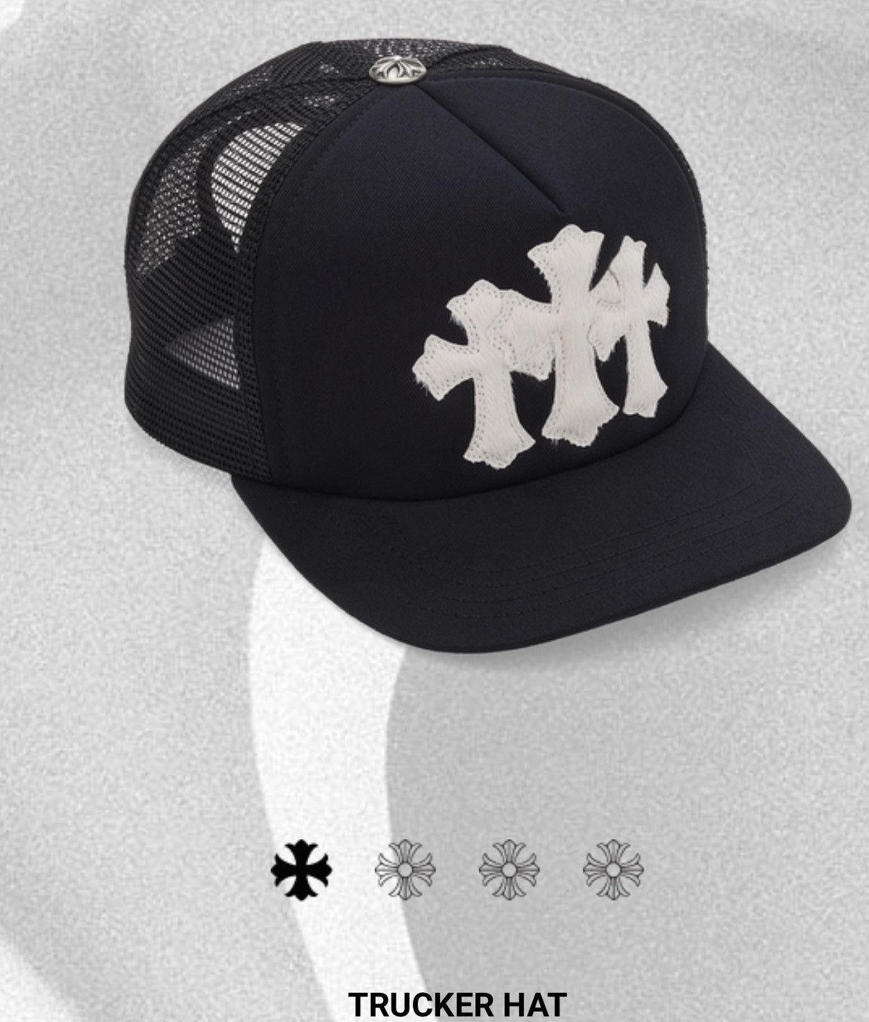 Chrome Hearts Chrome hearts black white cemetery cross patch trucker hat Size ONE SIZE - 5 Thumbnail