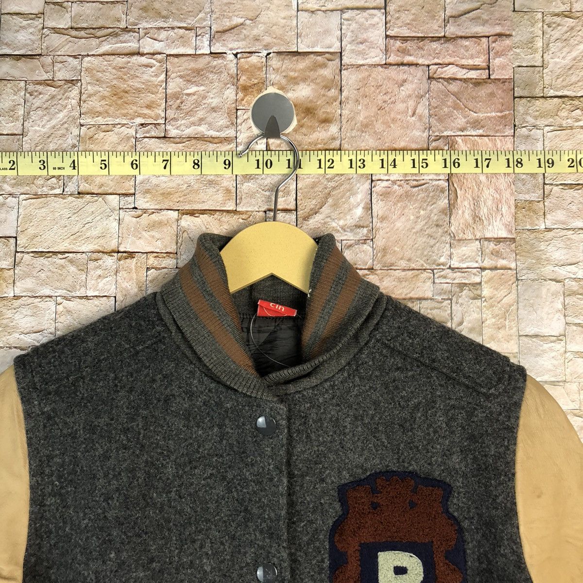 Japanese Brand Pual Ce Cin Grey Bombers varsity Jacket #A829 Size S / US 4 / IT 40 - 4 Thumbnail