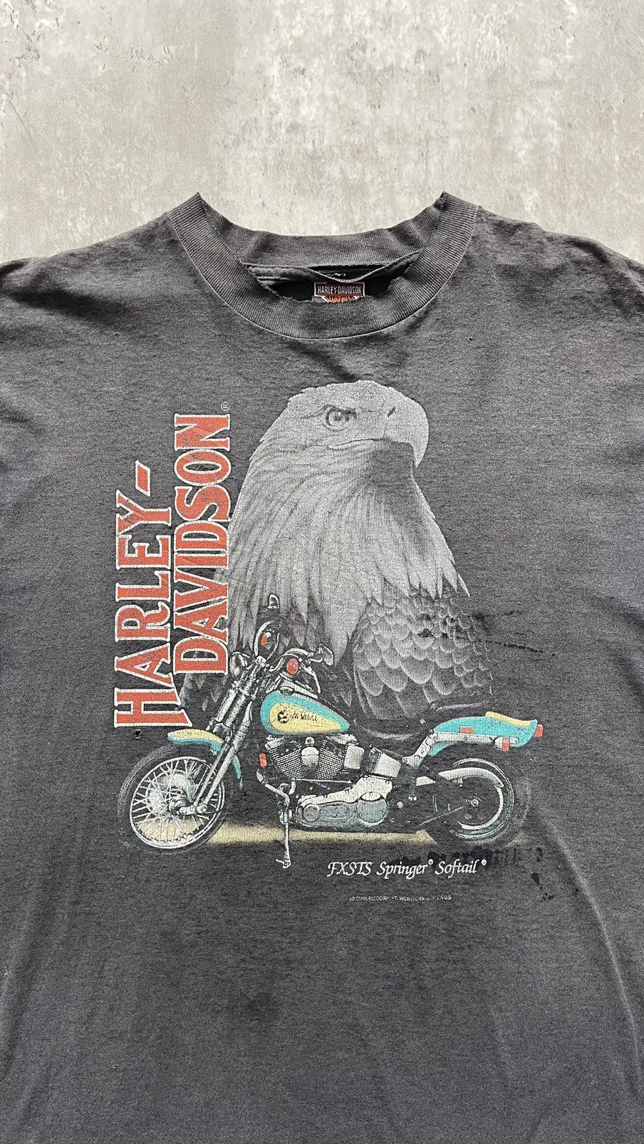 Band Tees × Harley Davidson × Vintage 1990S HARLEY DAVIDSON FADED TEE Size US XL / EU 56 / 4 - 1 Thumbnail