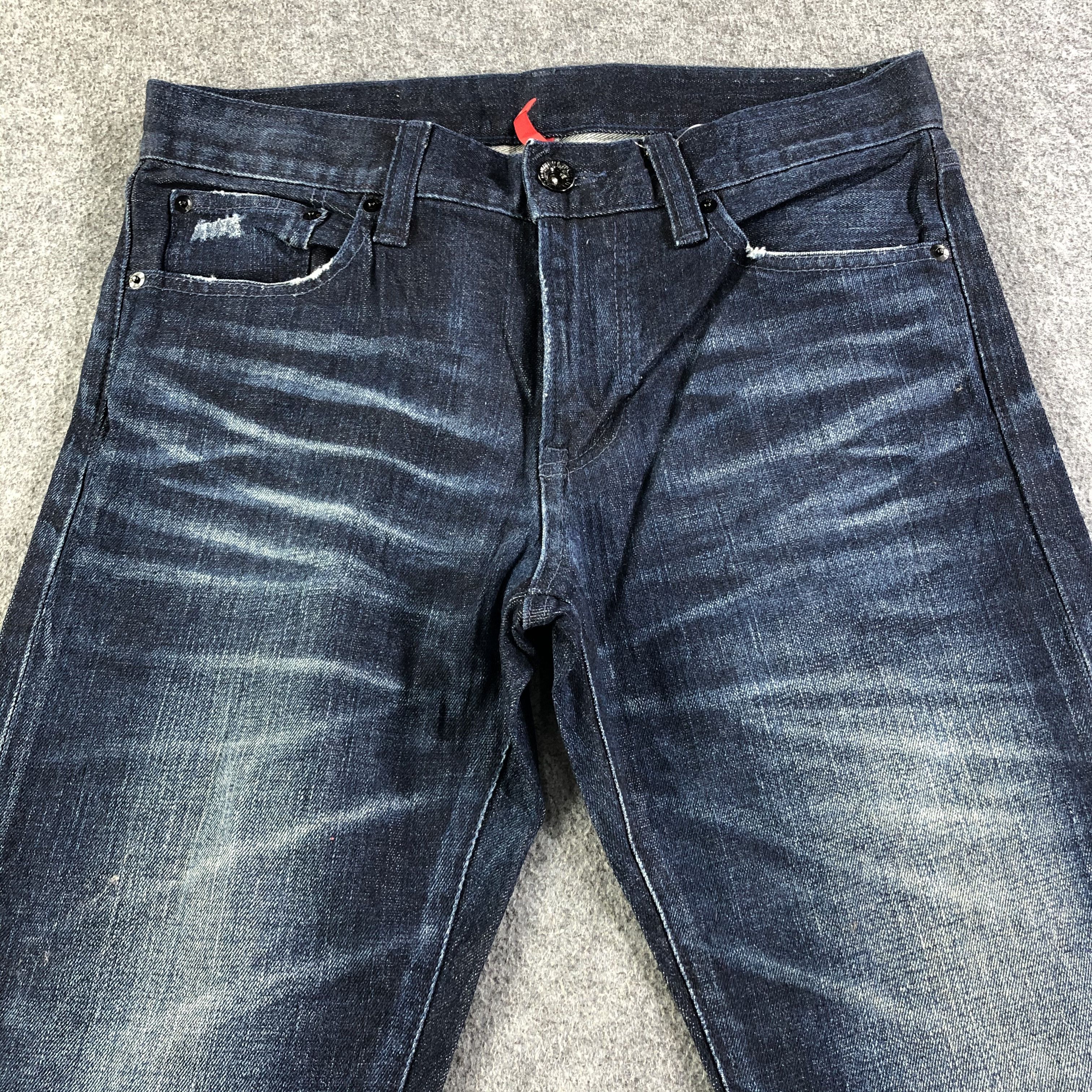 Japanese Brand Uniqlo S001 Jeans Blue Slim Fit Denim -J2847 Size US 33 - 3 Thumbnail