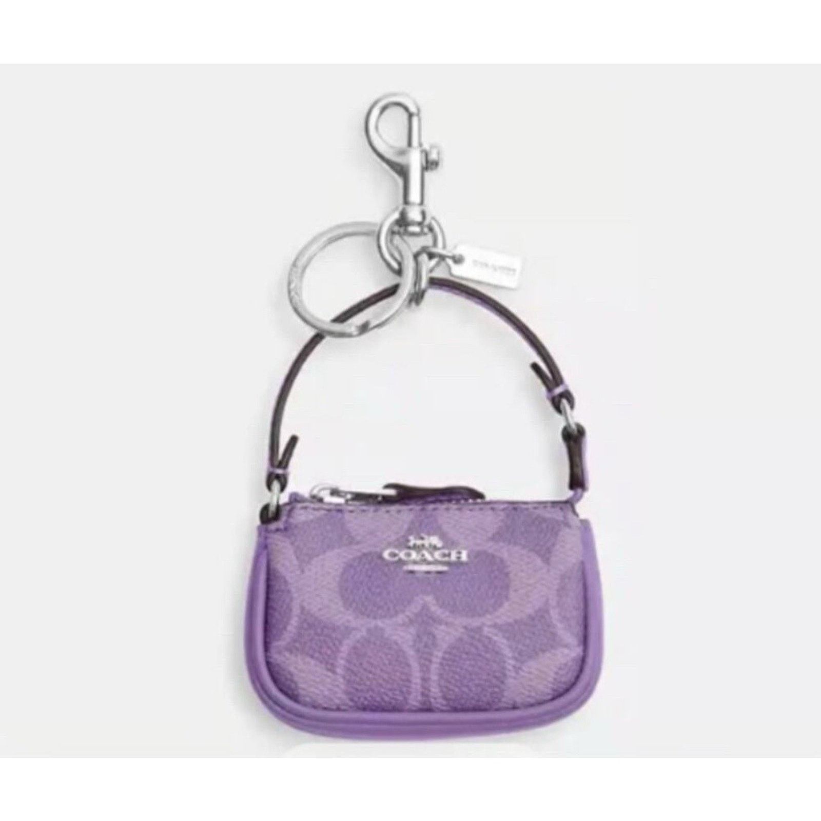 Coach NWT Coach Mini Nolita Bag Charm Signature CX067 SILVER/IRIS Size ONE SIZE - 2 Thumbnail