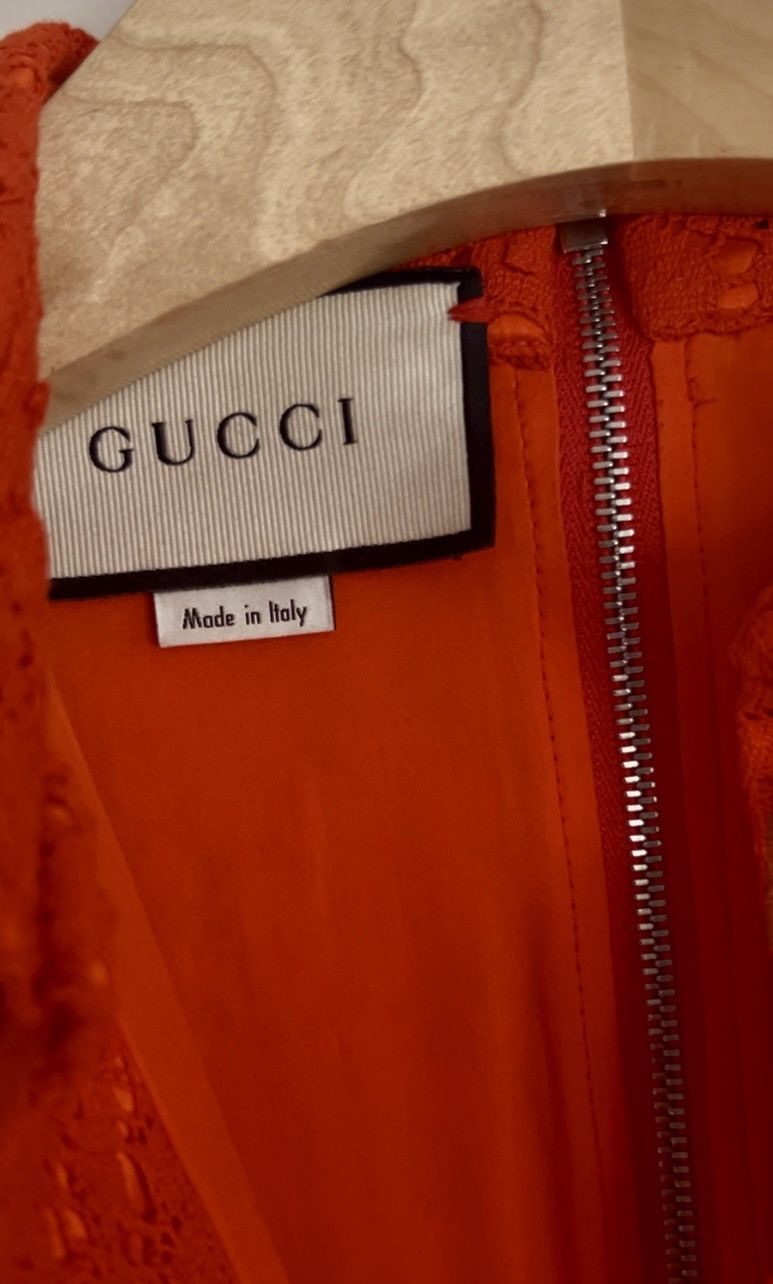 Gucci Gucci "Cluni" orange lace dress with crystals Size XS / US 0-2 / IT 36-38 - 5 Thumbnail
