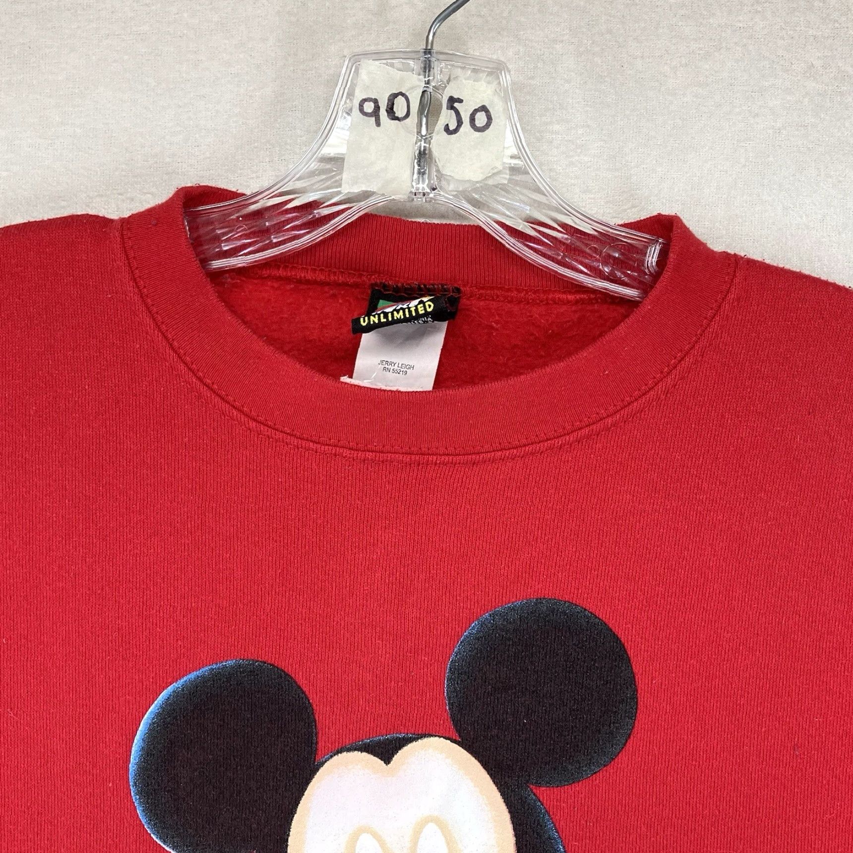 Mickey Unlimited VINTAGE Mickey Unlimited Sweatshirt XL Men's Red Graphic Print 90s Mickey Mouse & Pluto Boxy Classic Fit USA Size US XL / EU 56 / 4 - 5 Thumbnail