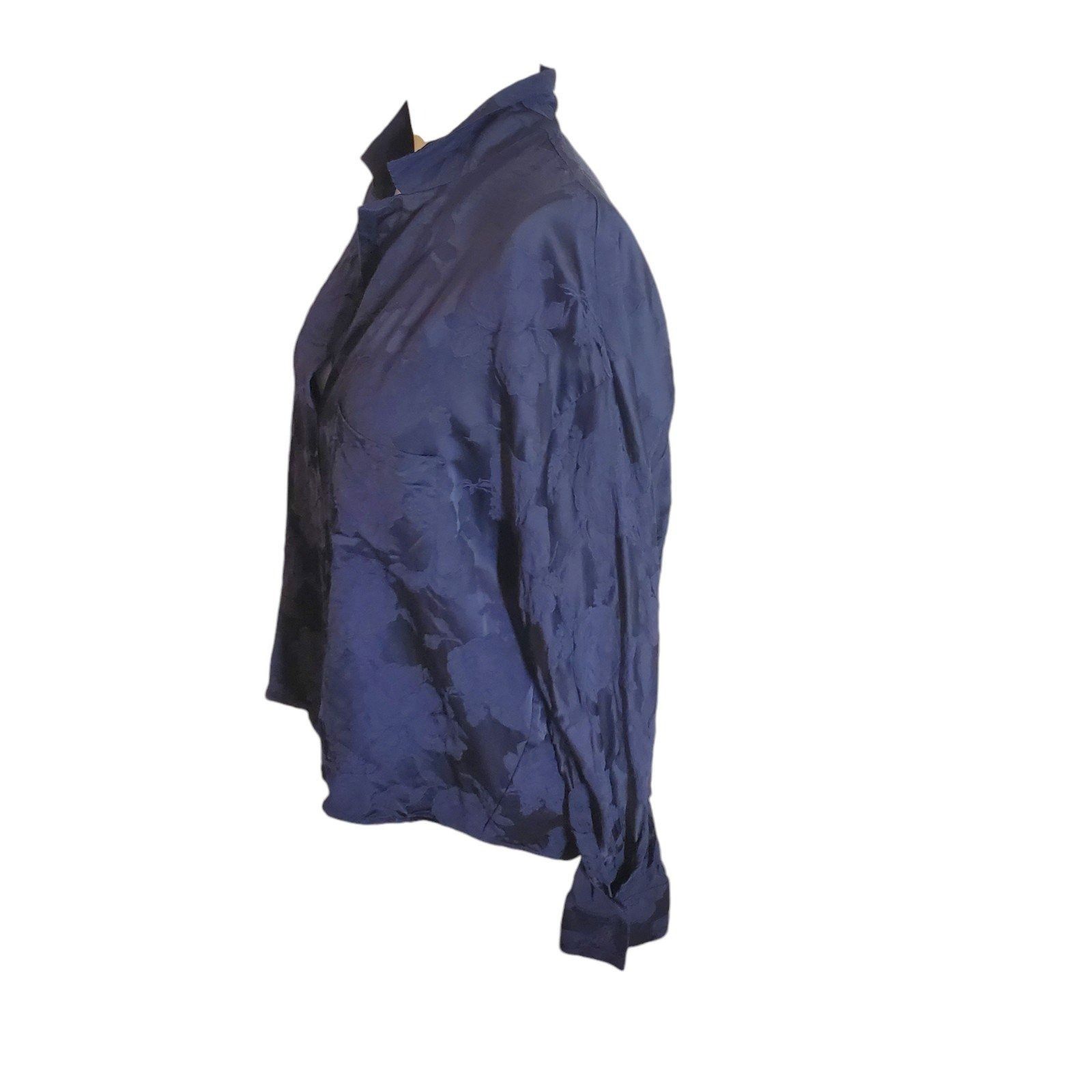 Vince Vince Floral Jacquard Popover Top Oversized Floral Damask Bl Size M / US 6-8 / IT 42-44 - 5 Thumbnail